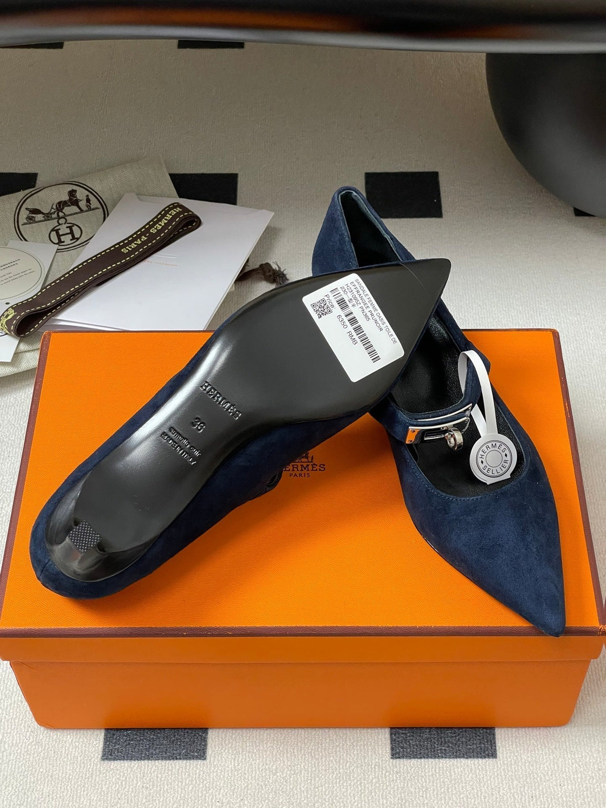 HM 25 Kiara Pumps Navy Blue Calfskin 319762