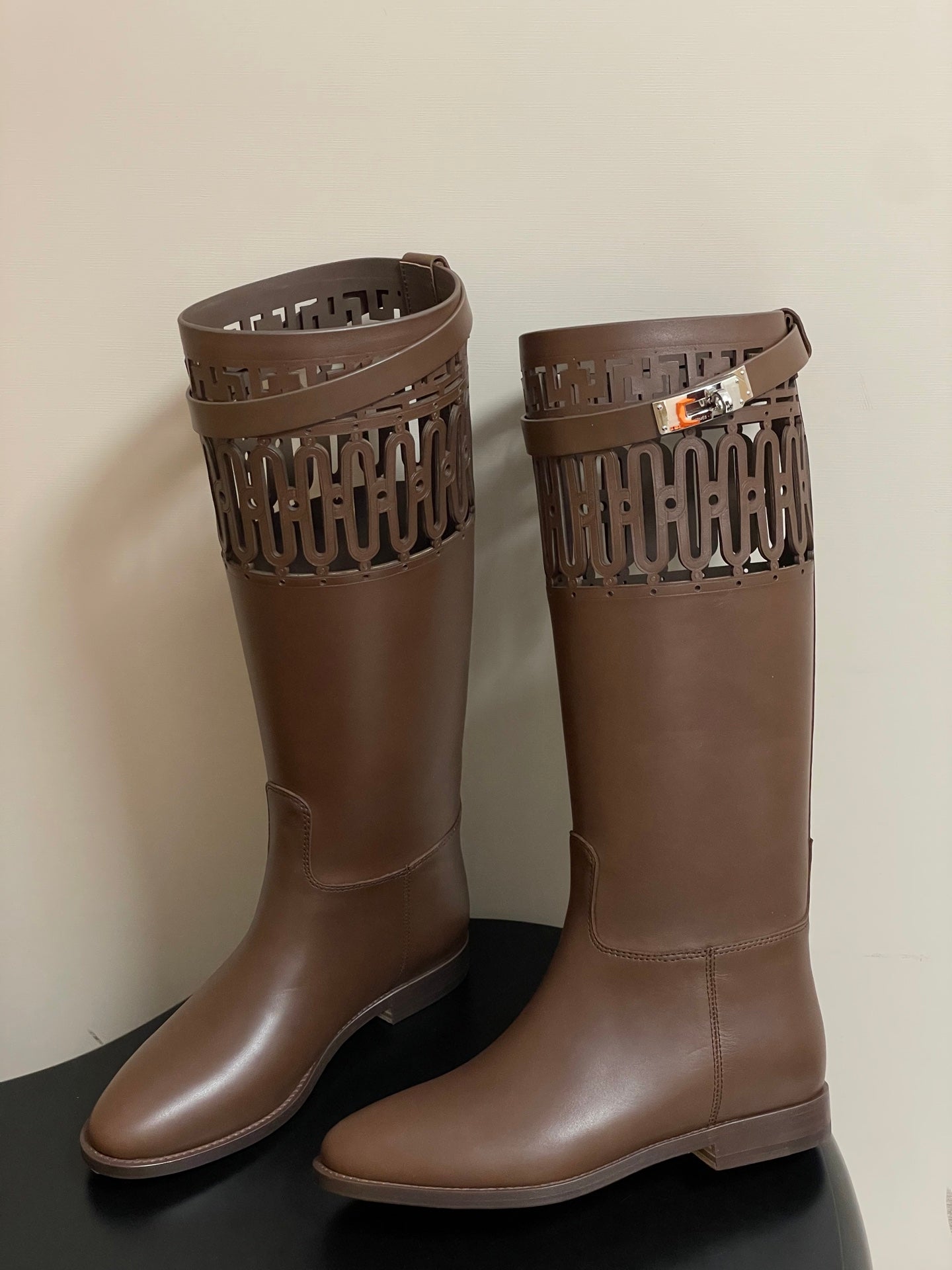 HM Jumping Boots Dark Brown Kelly Buckle Calfskin 423262