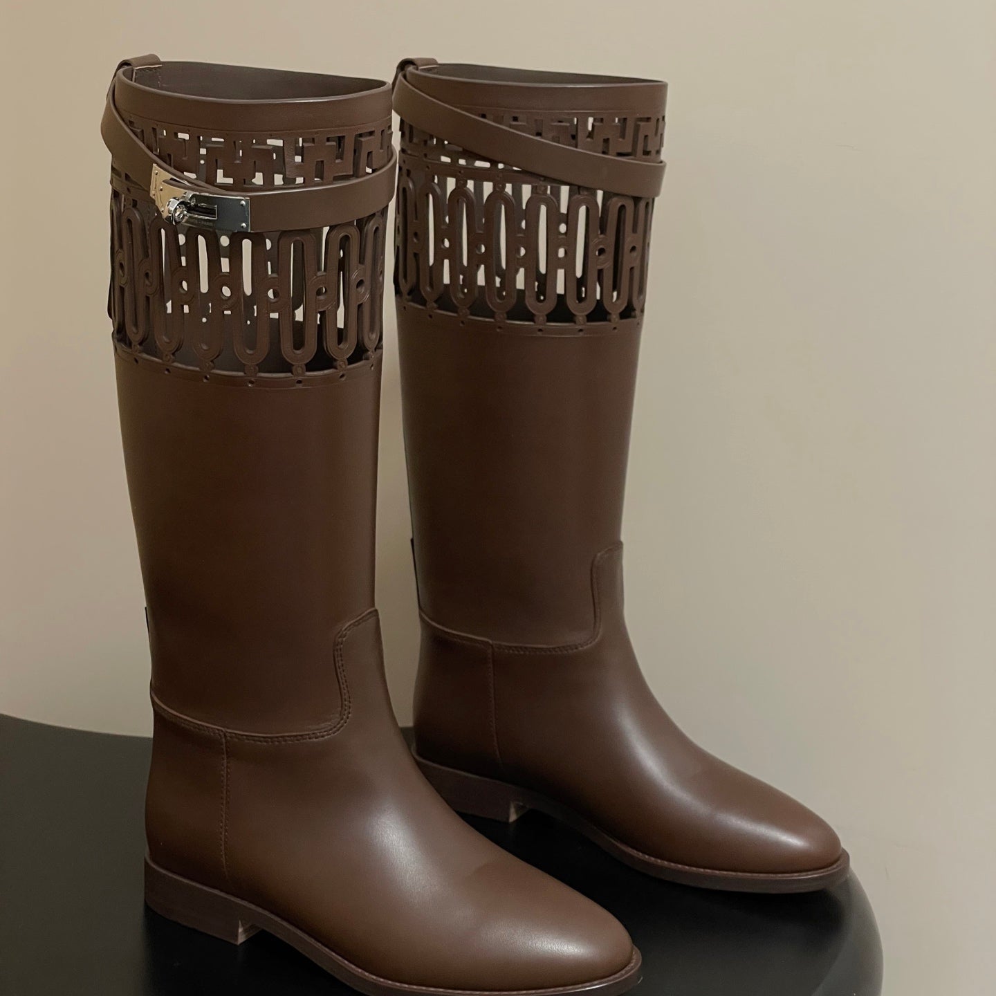 HM Jumping Boots Dark Brown Kelly Buckle Calfskin 423262