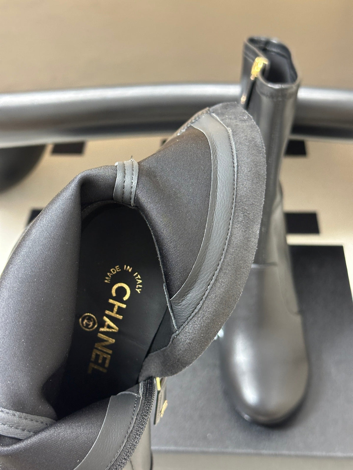 Chanel 2026 Round Toe Ankle Boots 95mm Leather 185662