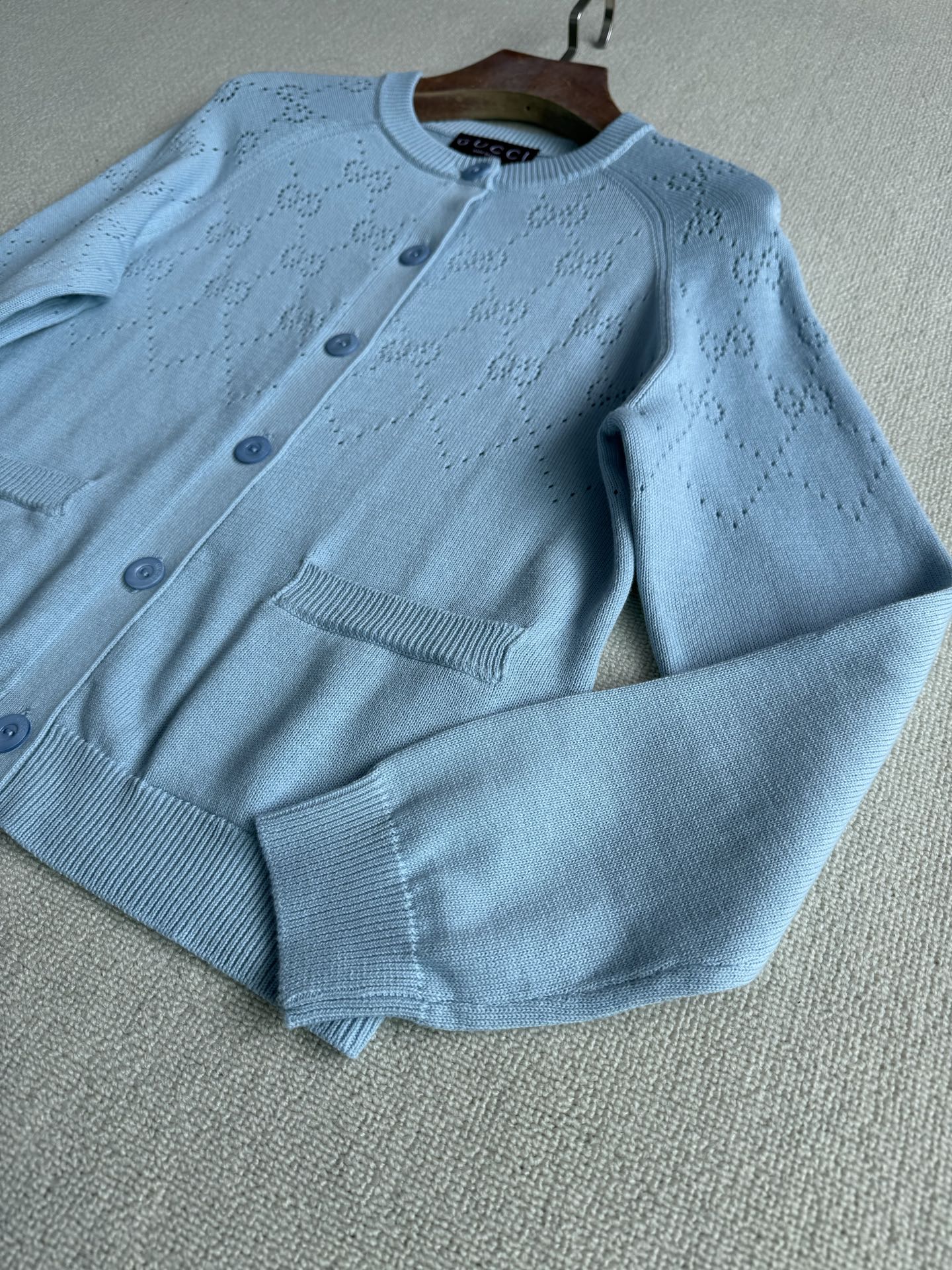 GG 25 Thin Cardigan Blue Cashmere 0028