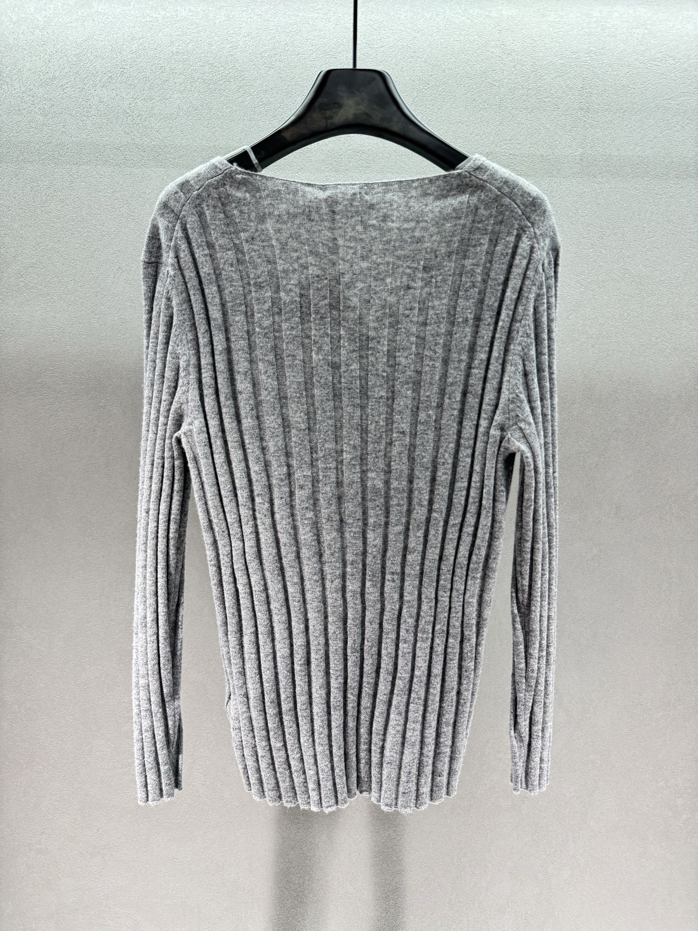 Miumiu 2026 V-neck Sweater Grey Wool Cashmere