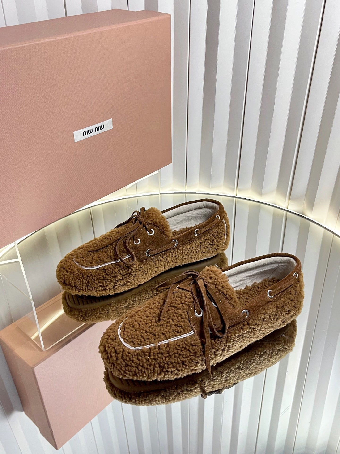 Miumiu 25 Loafer Brown Wool 548414