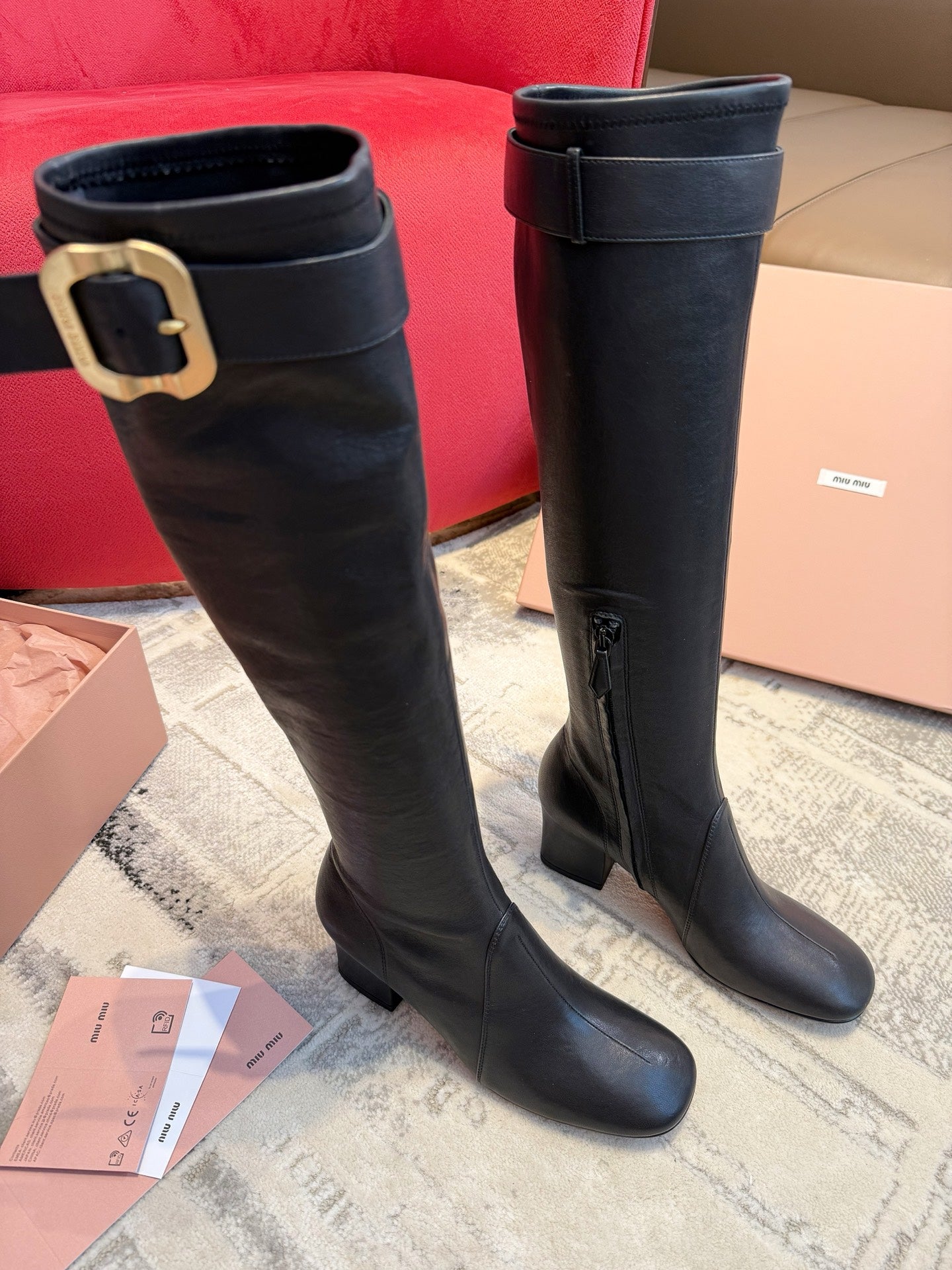 Miu Miu 2026 Boot With Buckle Black Nappa Leather 621340