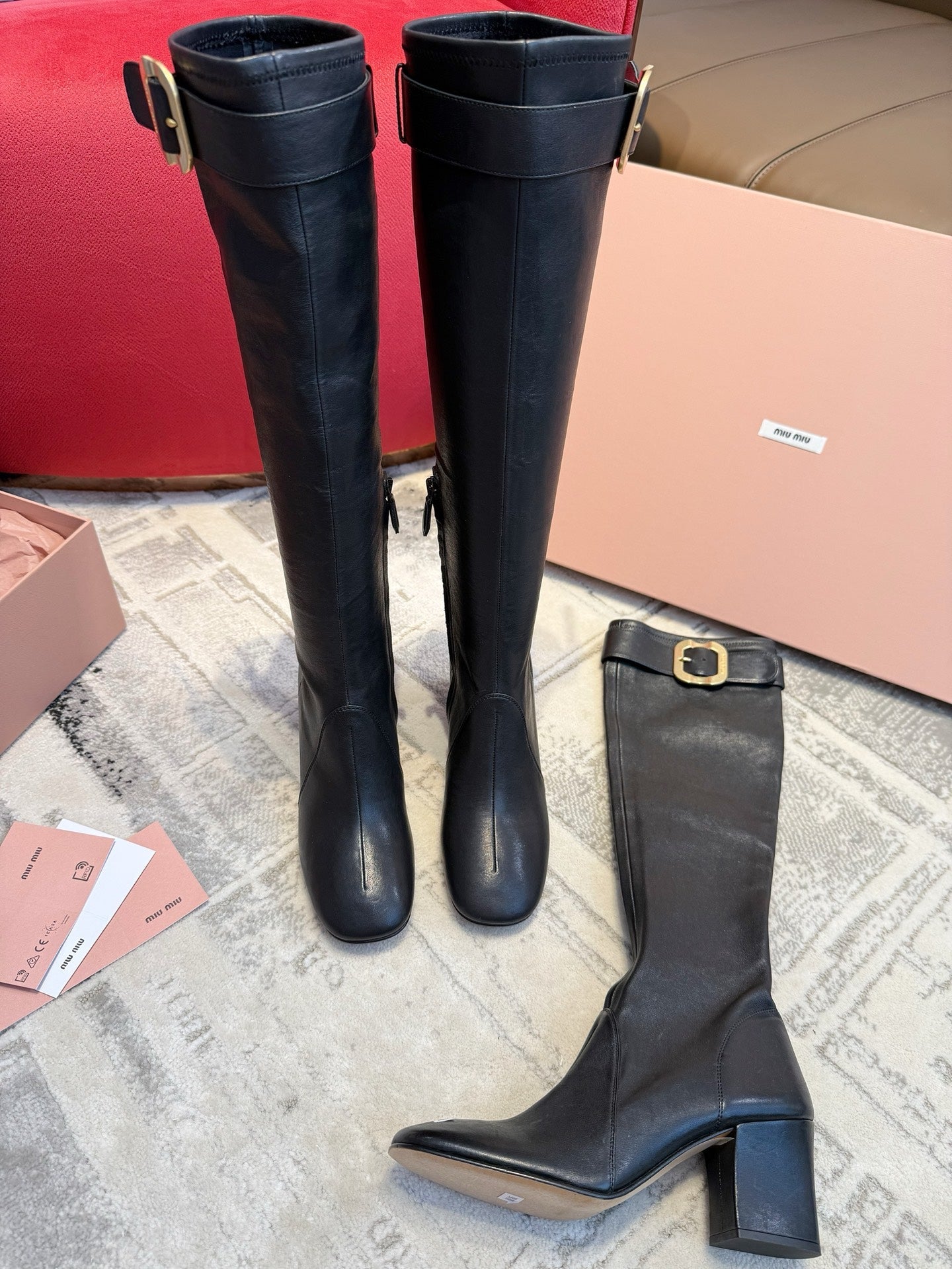 Miu Miu 2026 Boot With Buckle Black Nappa Leather 621340