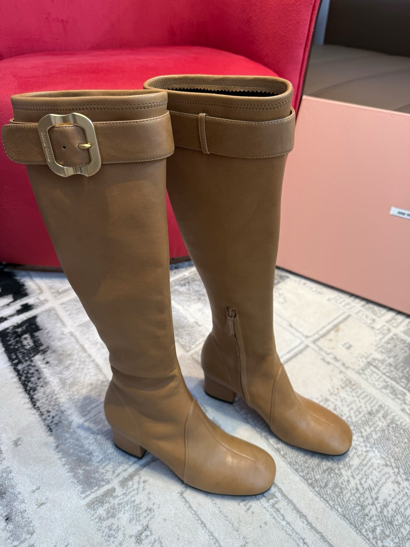 Miu Miu 2026 Boot With Buckle Camel Nappa Leather 621341