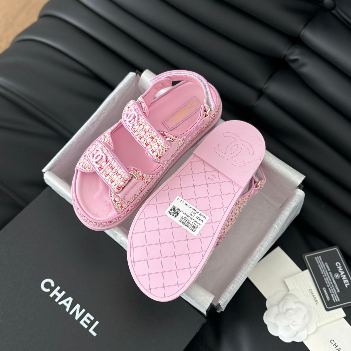 Dad Sandals Sheepskin  Light Pink
