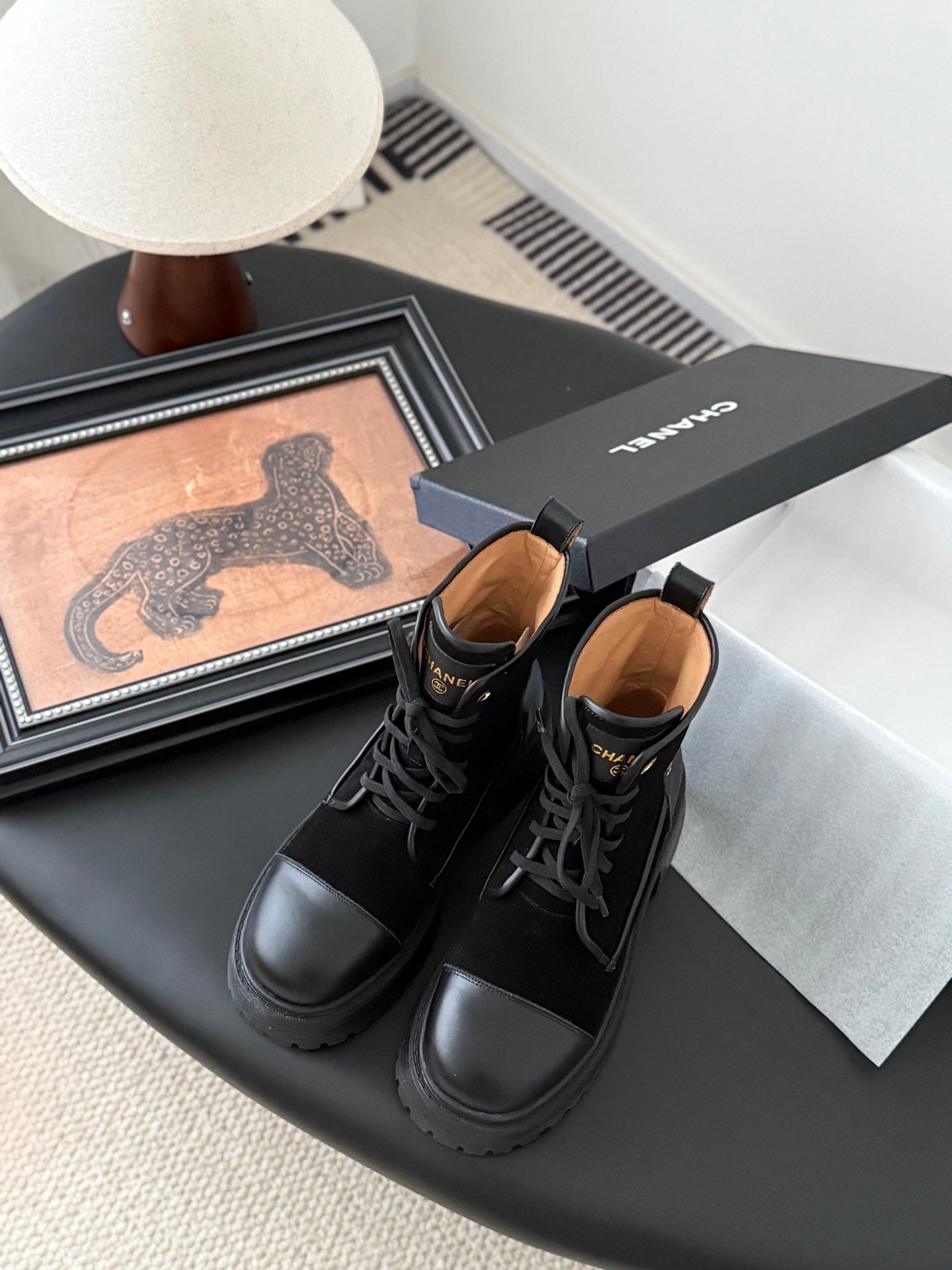 CC 25 ankle boots black suede sheepskin 458767