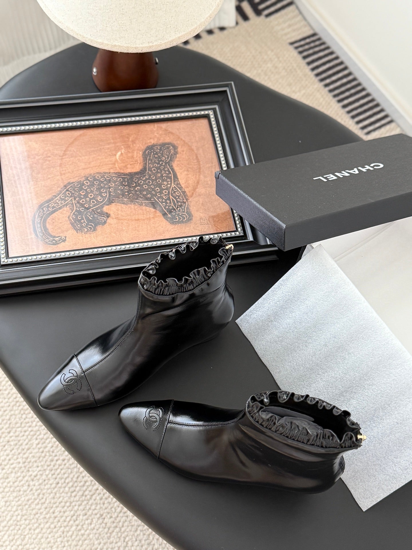 CC 25 Mary Jane boots black patent sheepskin 458772