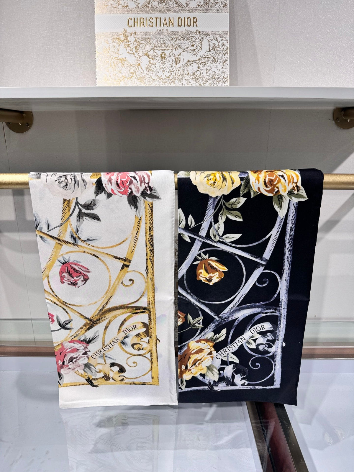 Dior 2026 Floral Scarf 90cm Silk 185385