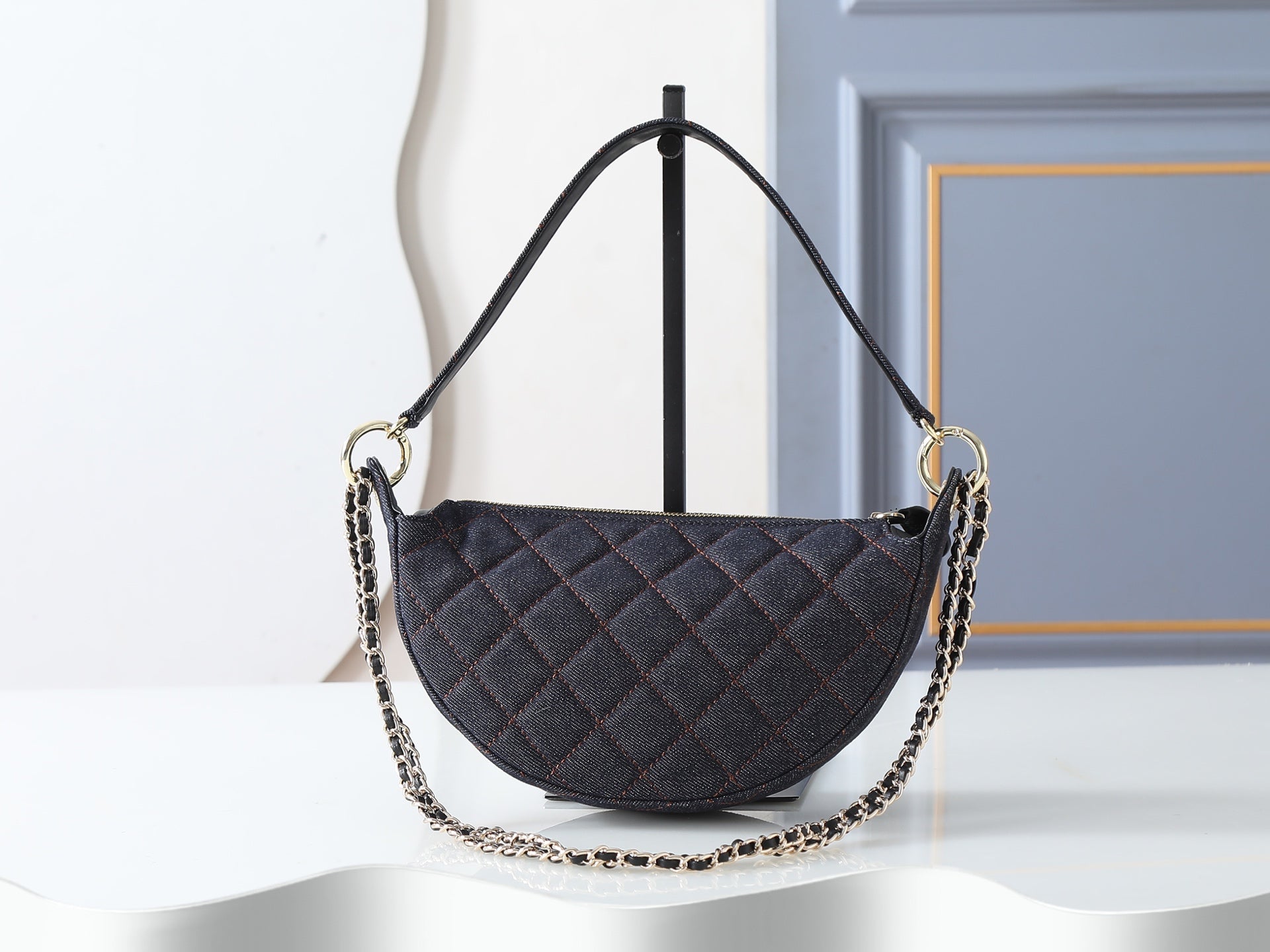 Chanel 2026 Chain Clutch 22cm Demin And Calfskin