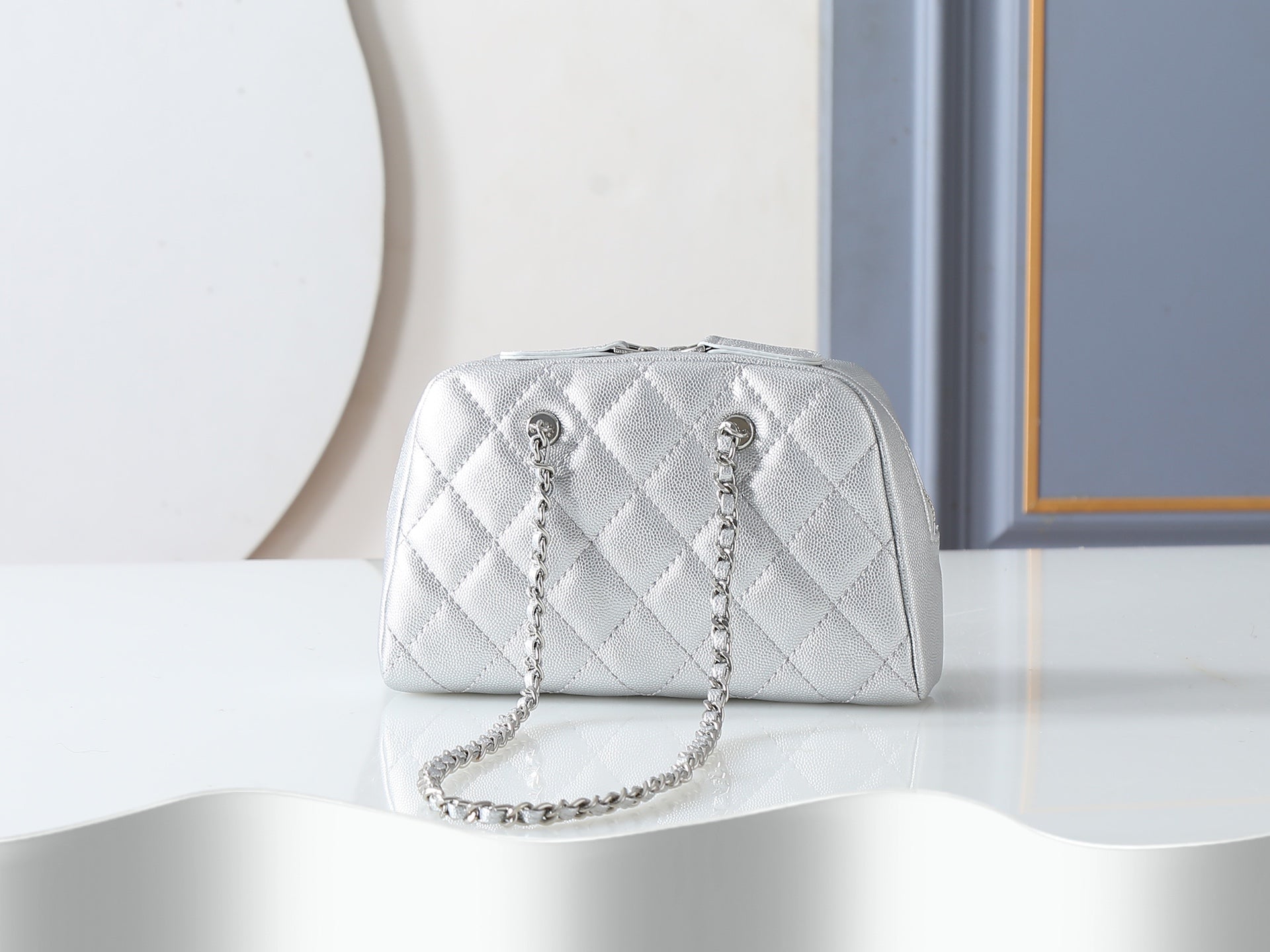 Chanel 2026 Mini Bowling Bag 19.5cm Embossed Calfskin