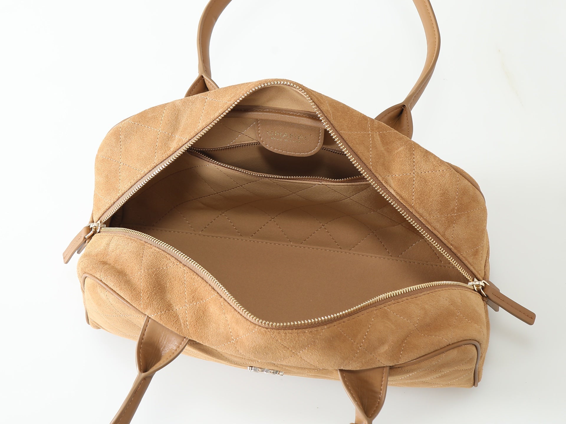 Chanel 2026 Large Bowling Bag 35.5cm Suede And Calfskin