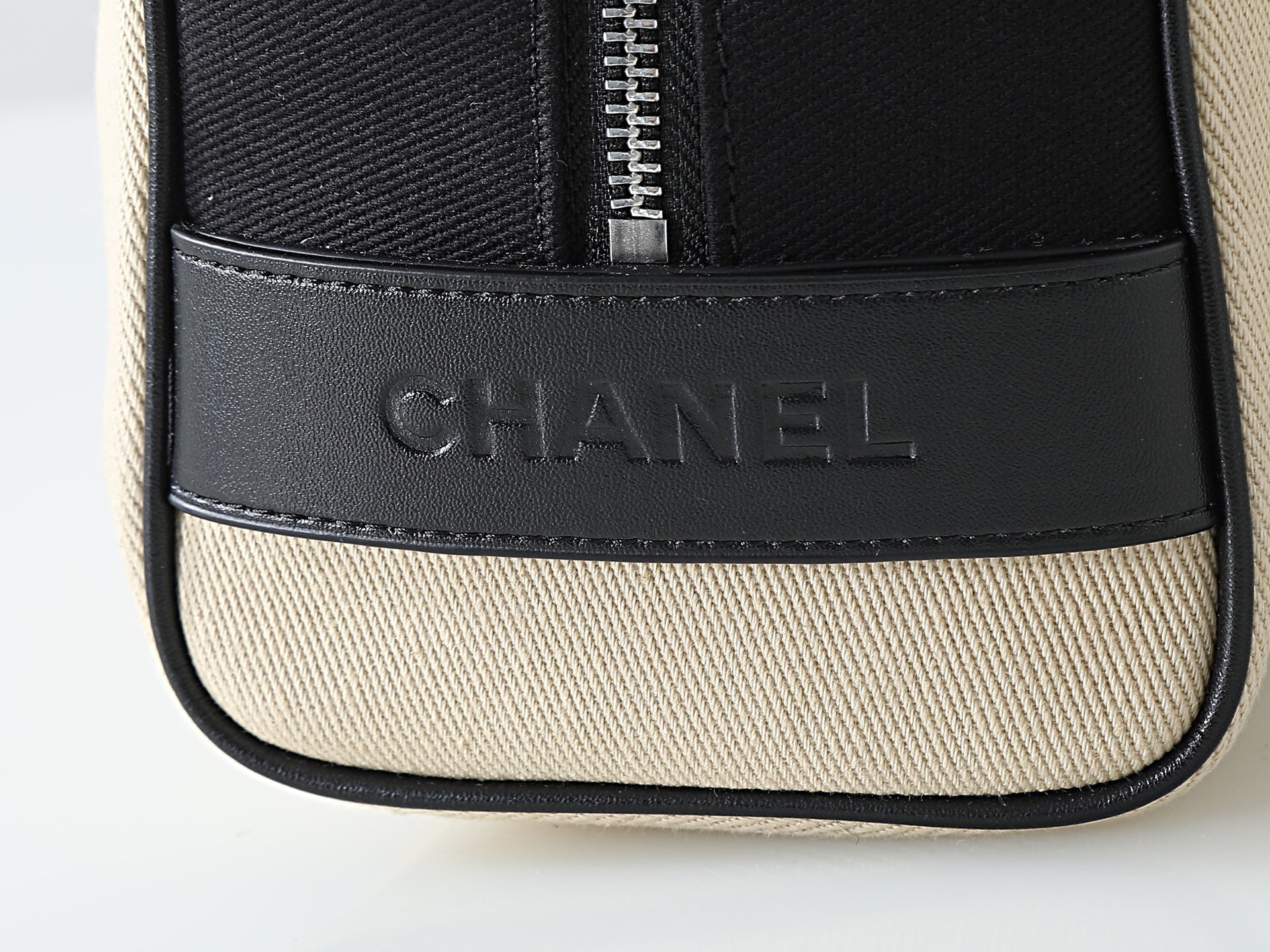 Chanel 2026 Large Zippered Pouch 29cm Canvas Leather