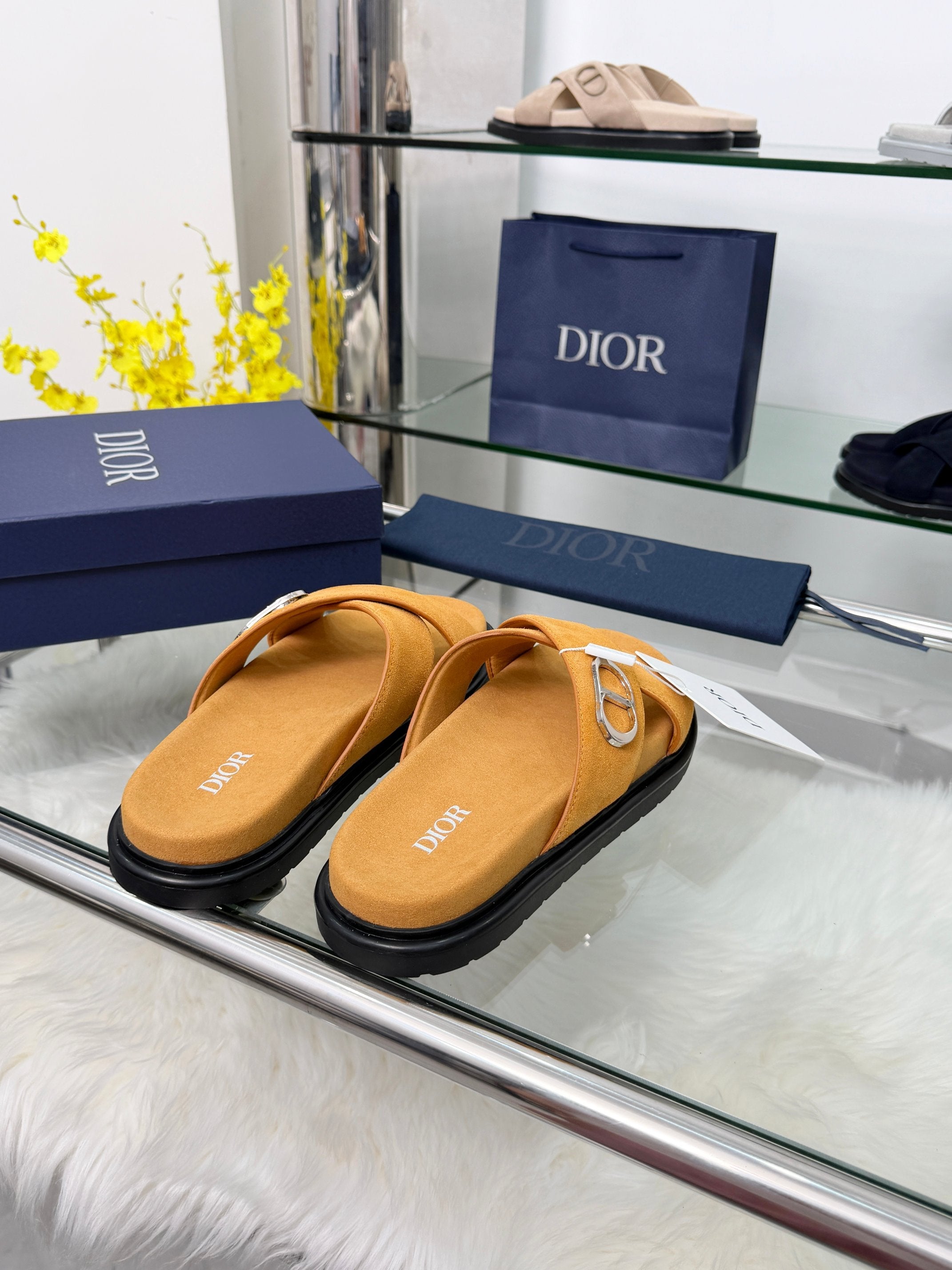 Dior 2026 Criss-Cross Strap Sandals Suede 966584