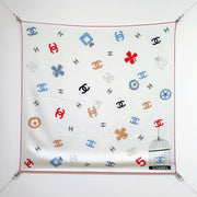 CC 25 Scarf 90CM In White Colorful Cashmere 293046