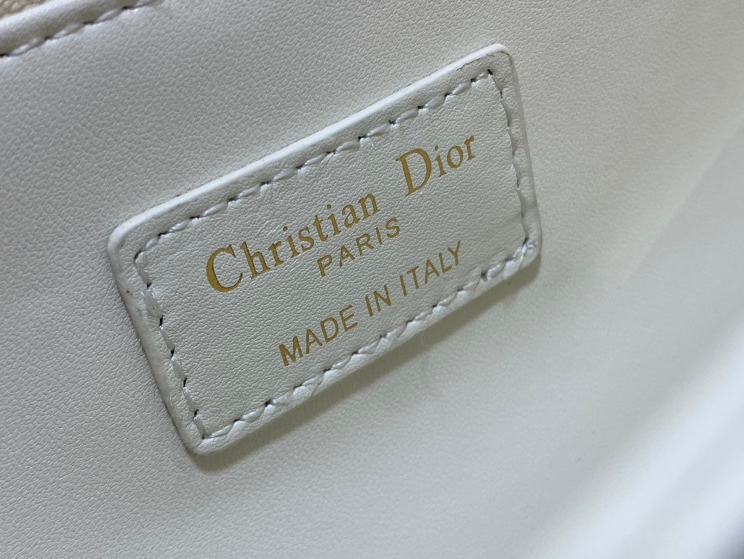 MY CD 24 TOP HANDLE BAG WHITE LAMBSKIN