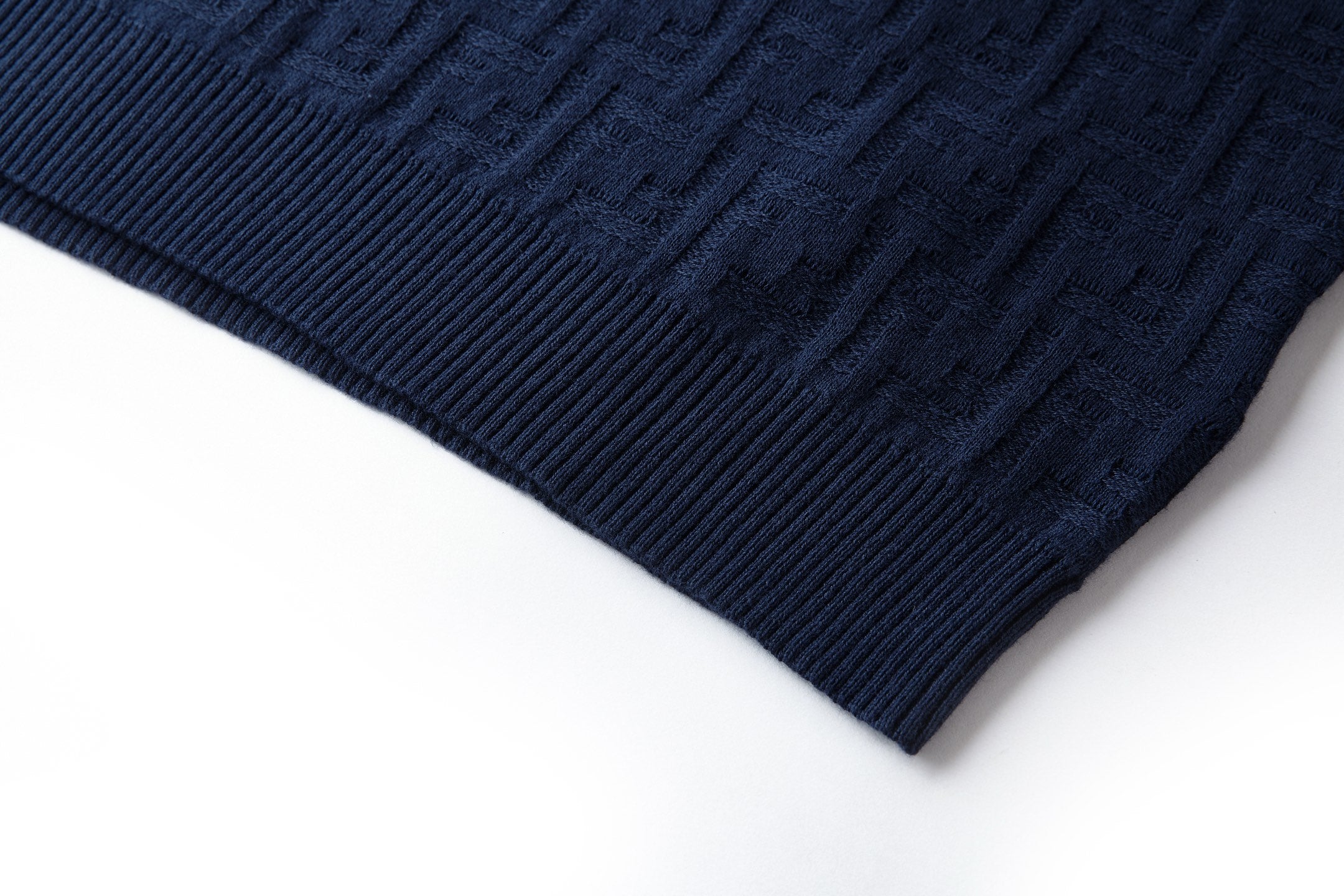 Fendi 2026 Men's Double F Polo Shirt Navy Blue Knitted Cotton 824166