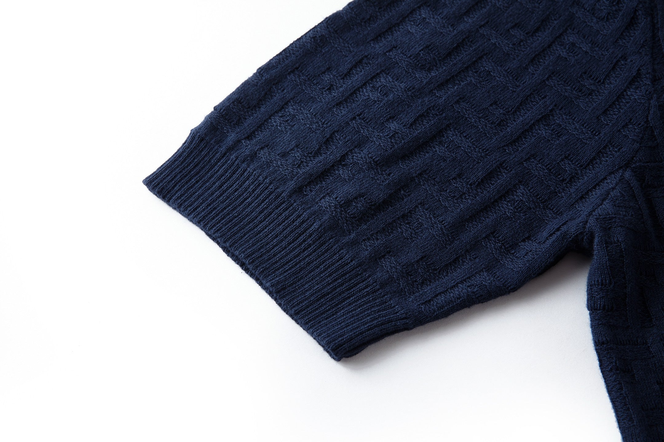 Fendi 2026 Men's Double F Polo Shirt Navy Blue Knitted Cotton 824166