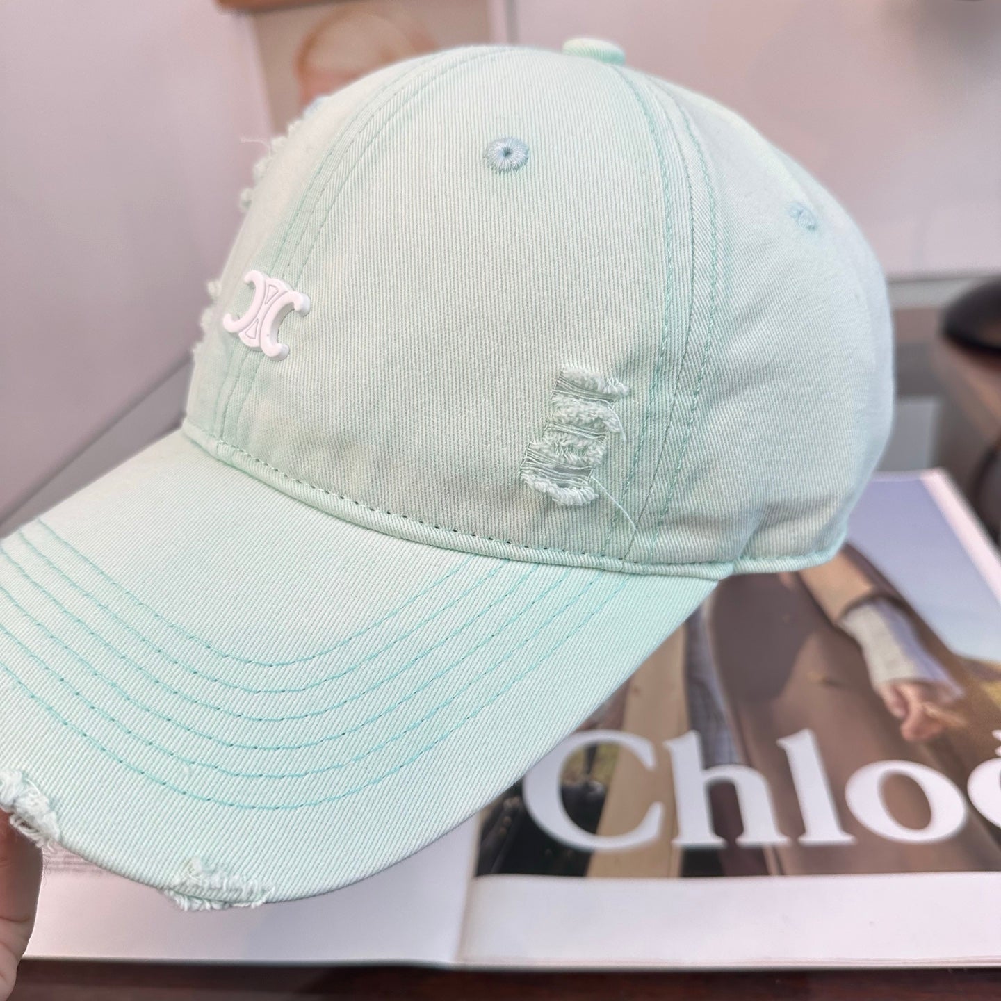 Chanel Distressed Baseball Cap 343468