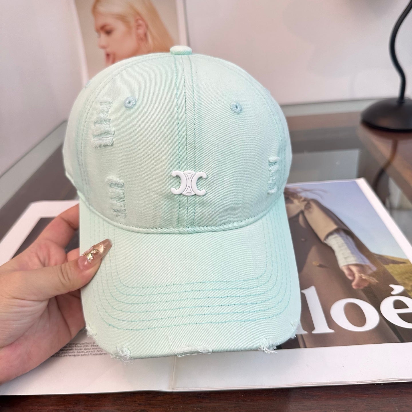 Chanel Distressed Baseball Cap 343468