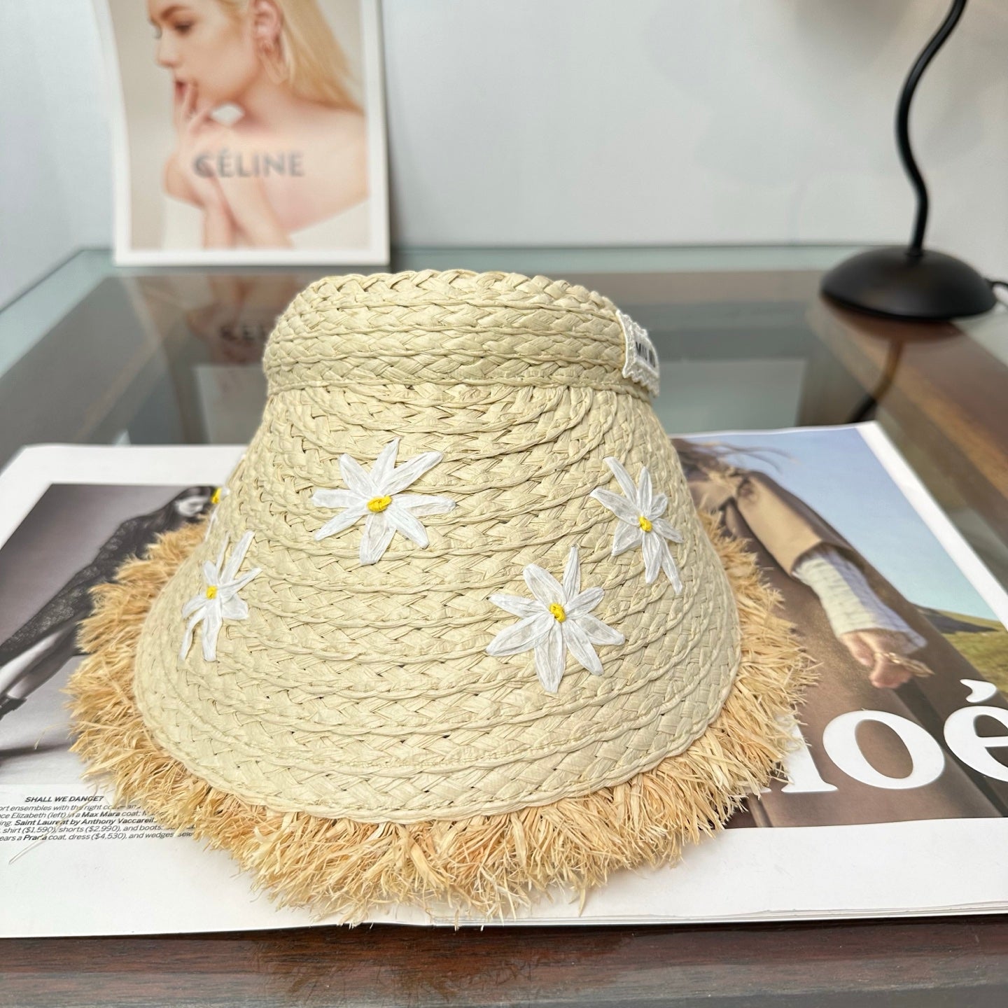 Miumiu Visor Hat Woven 343487