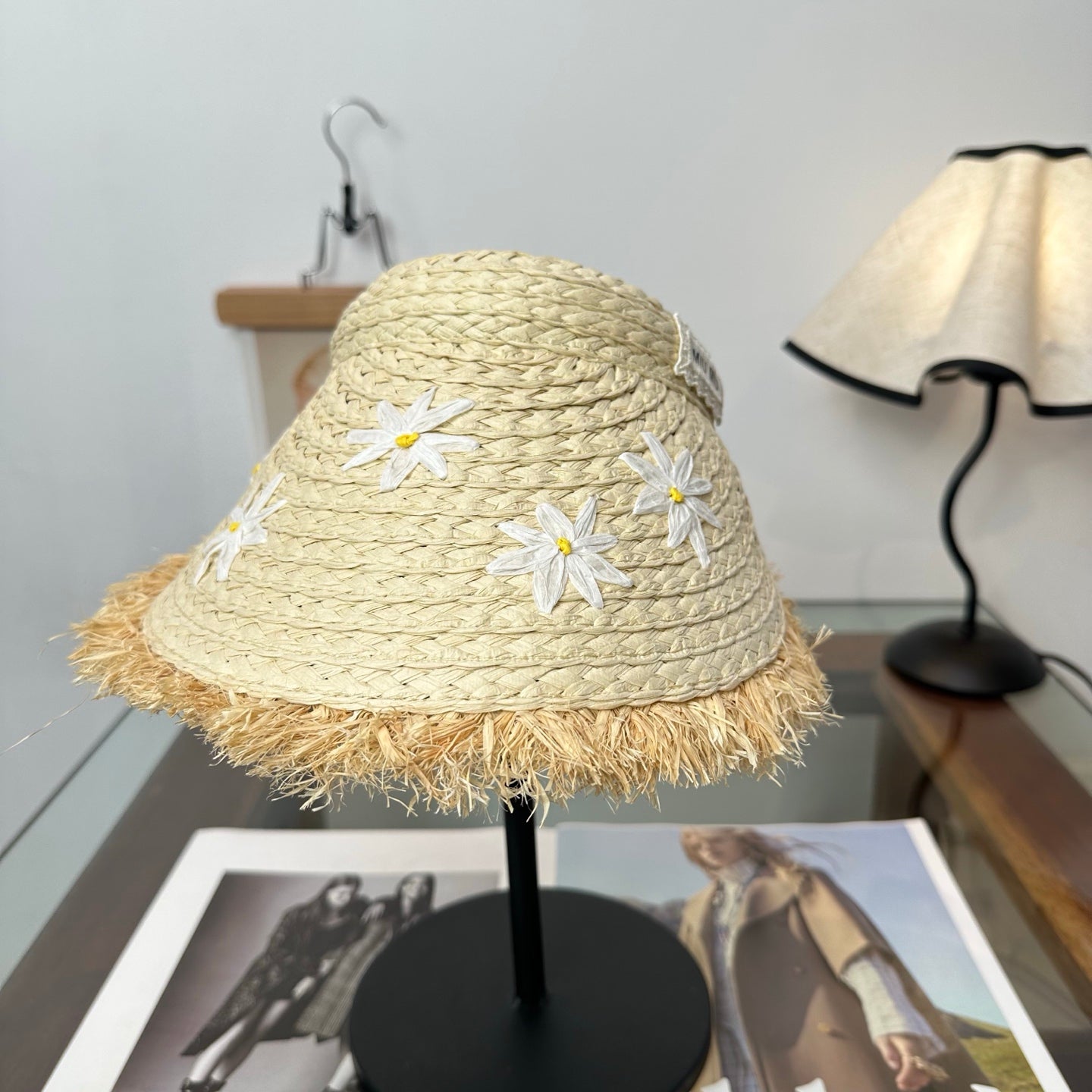 Miumiu Visor Hat Woven 343487