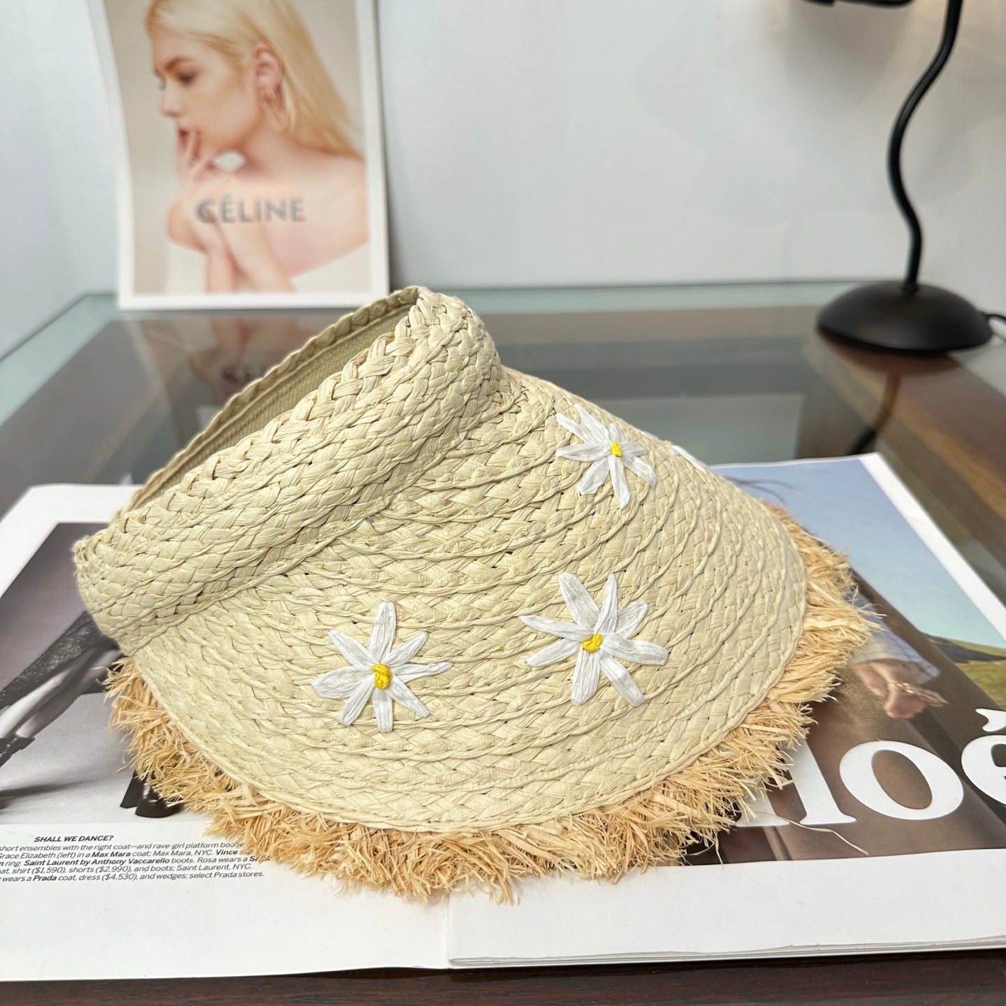 Miumiu Visor Hat Woven 343487