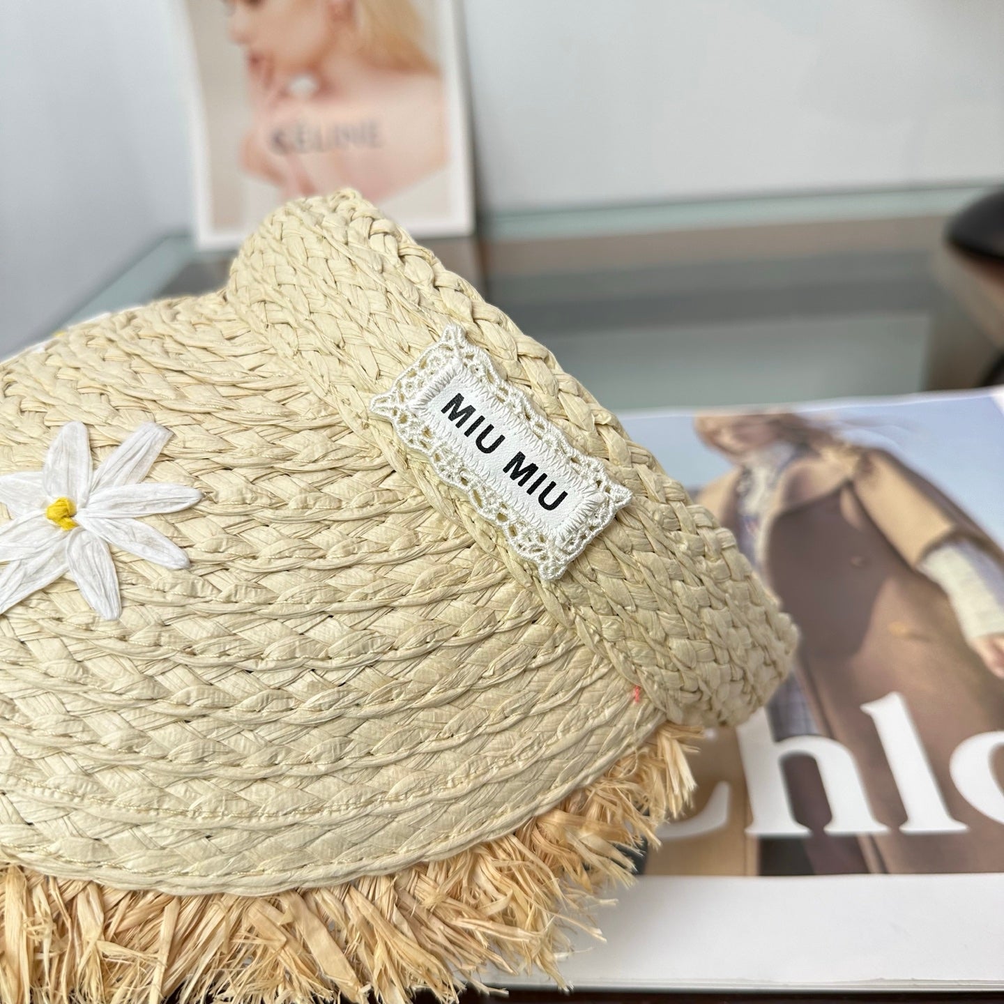 Miumiu Visor Hat Woven 343487