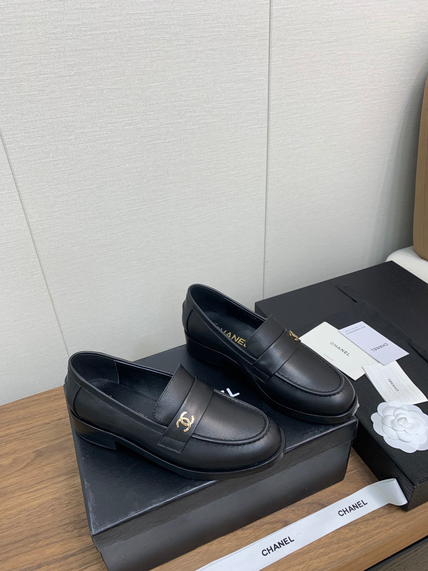 CC Loafers 25mm Black Plain Lambskin
