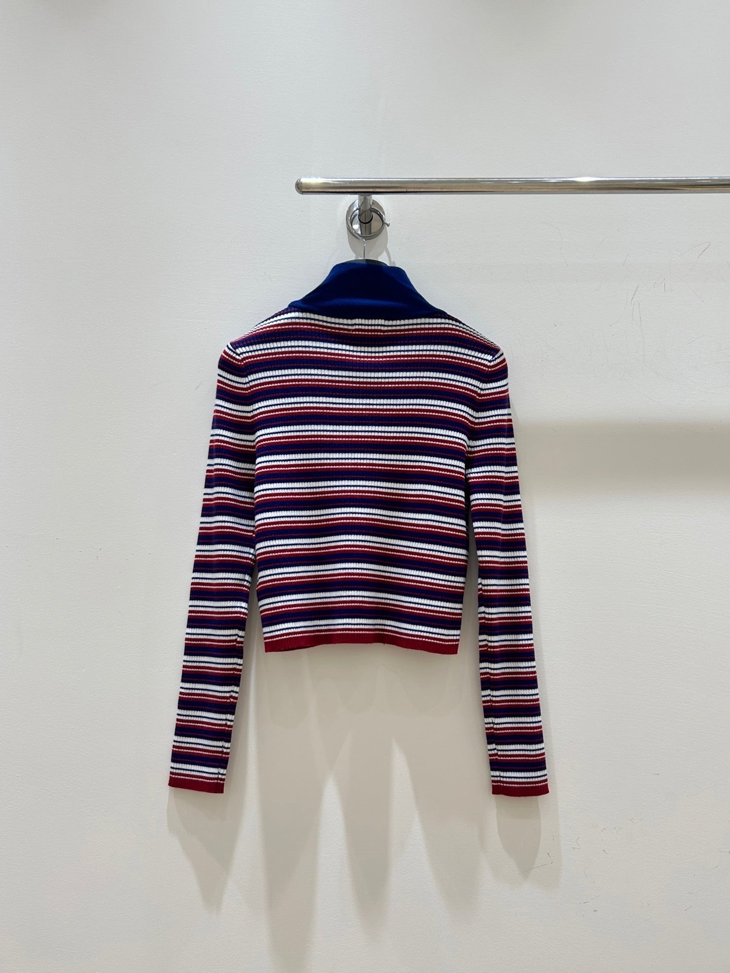 Celine 25 Striped Sweater Red Blue White Wool 308020