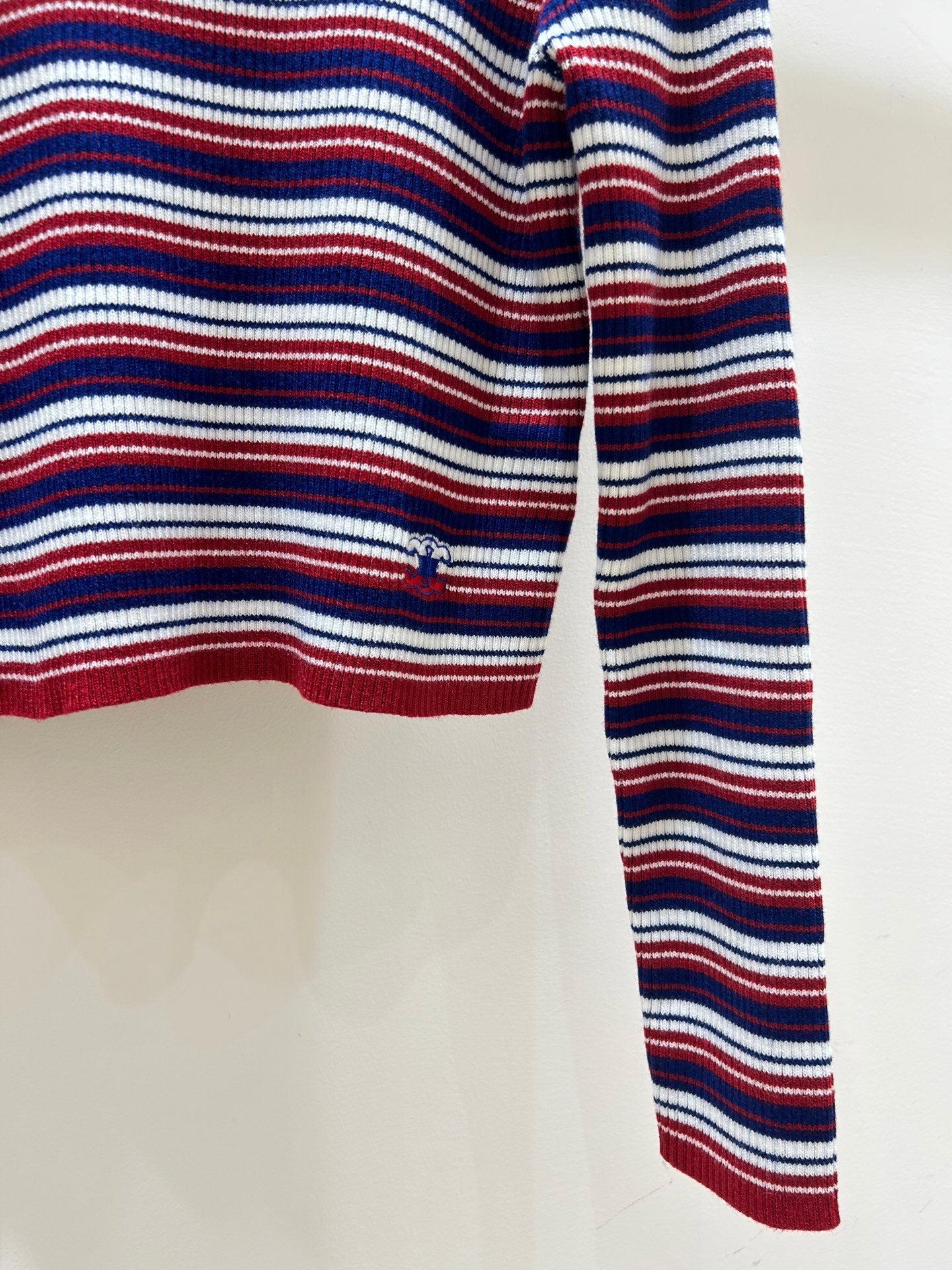 Celine 25 Striped Sweater Red Blue White Wool 308020