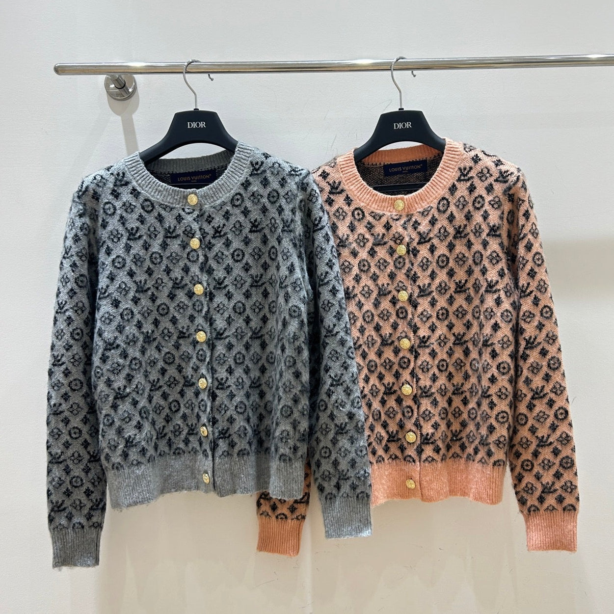 Louis Vuitton 2026 Monogram Jacquard Knit Cardigan Wool 181357
