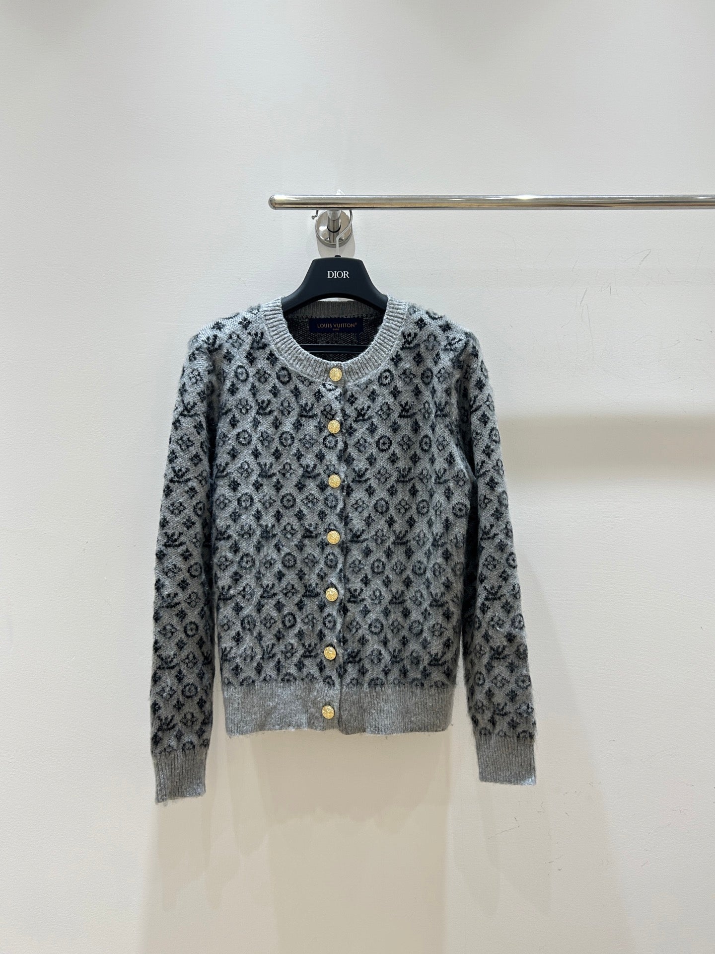 Louis Vuitton 2026 Monogram Jacquard Knit Cardigan Wool 181357