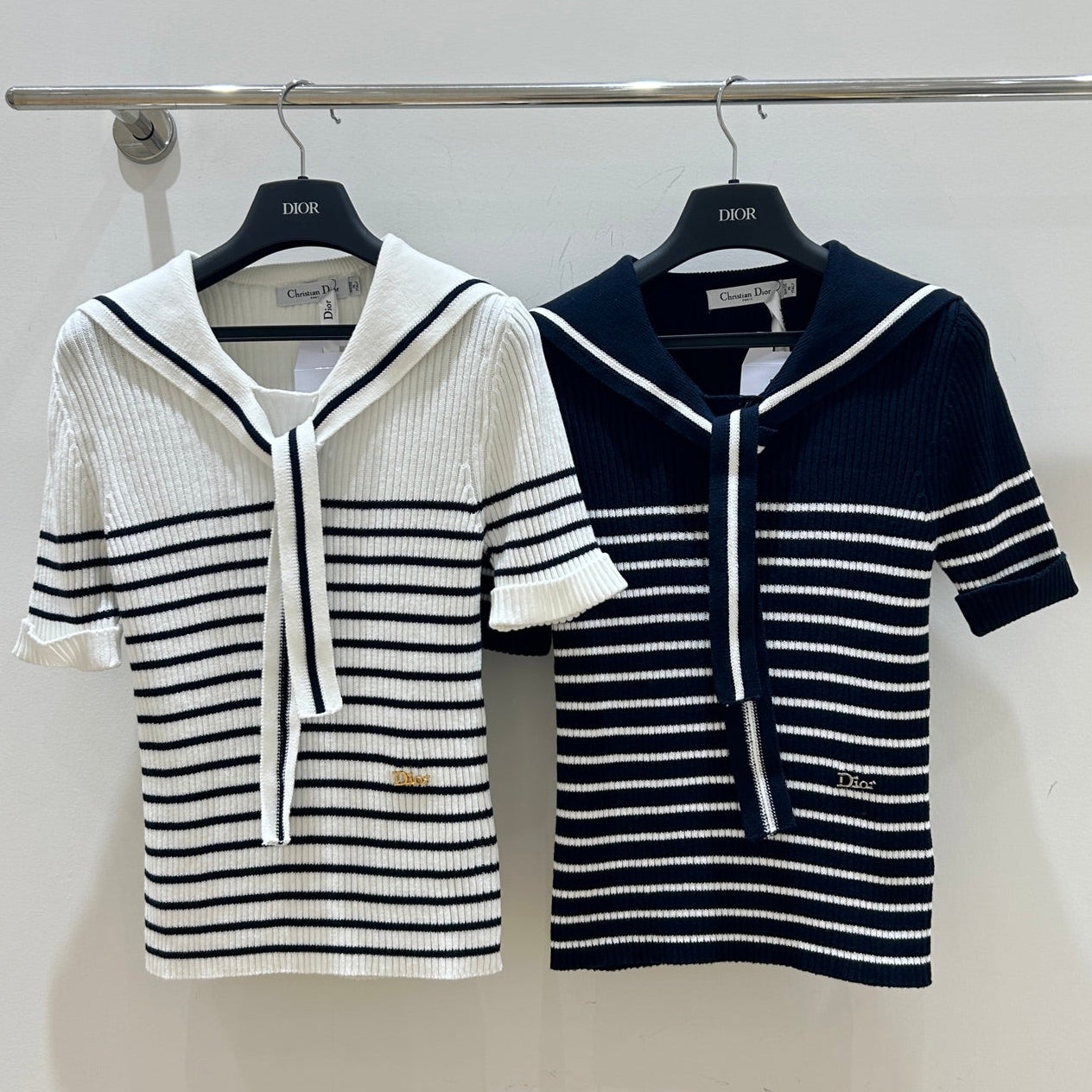 Dior 2026 Striped Ribbed Knit Top Cotton 474752