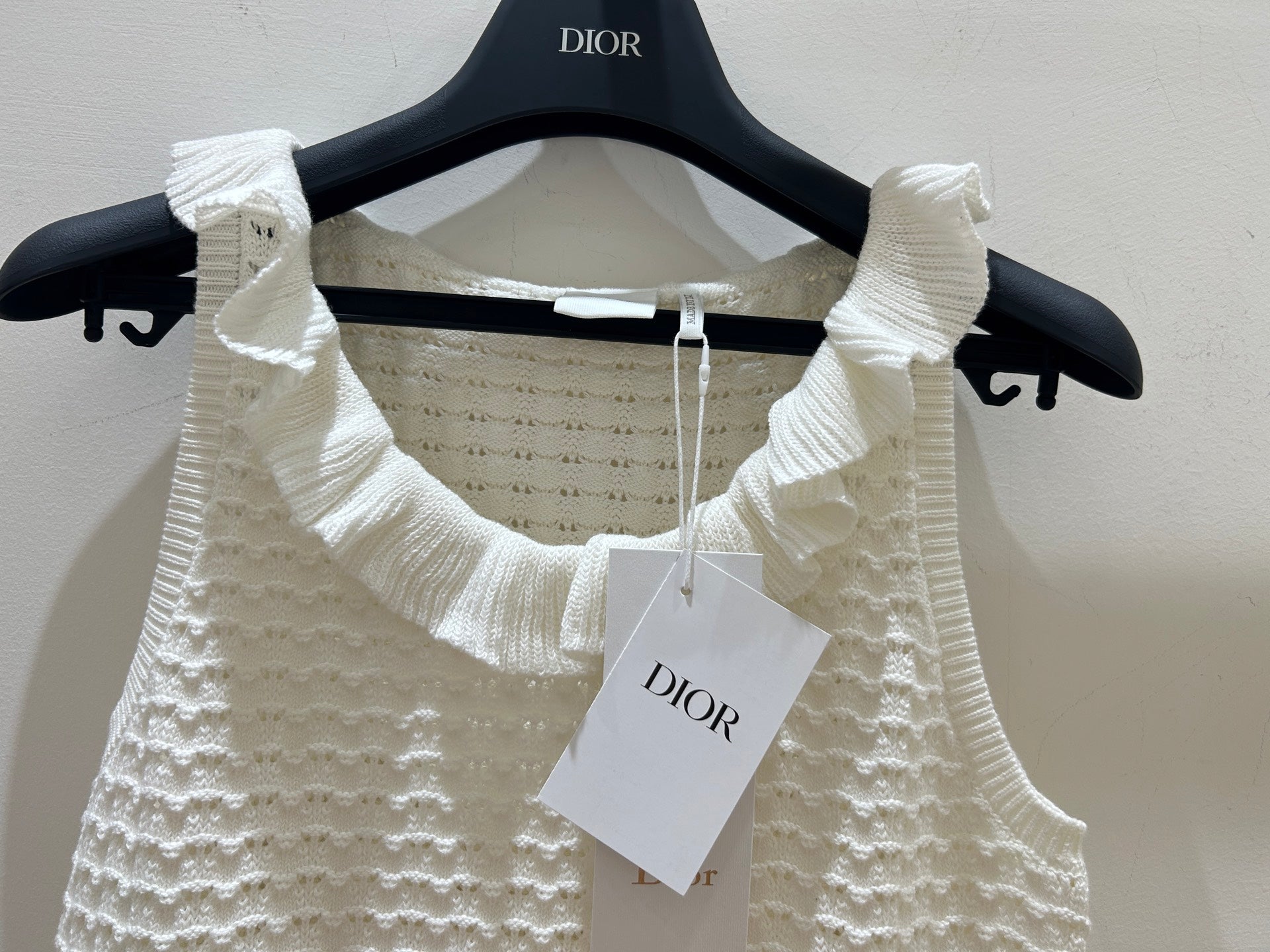 Dior 2026 Sleeveless Crew Neck Vest White Cotton 448466