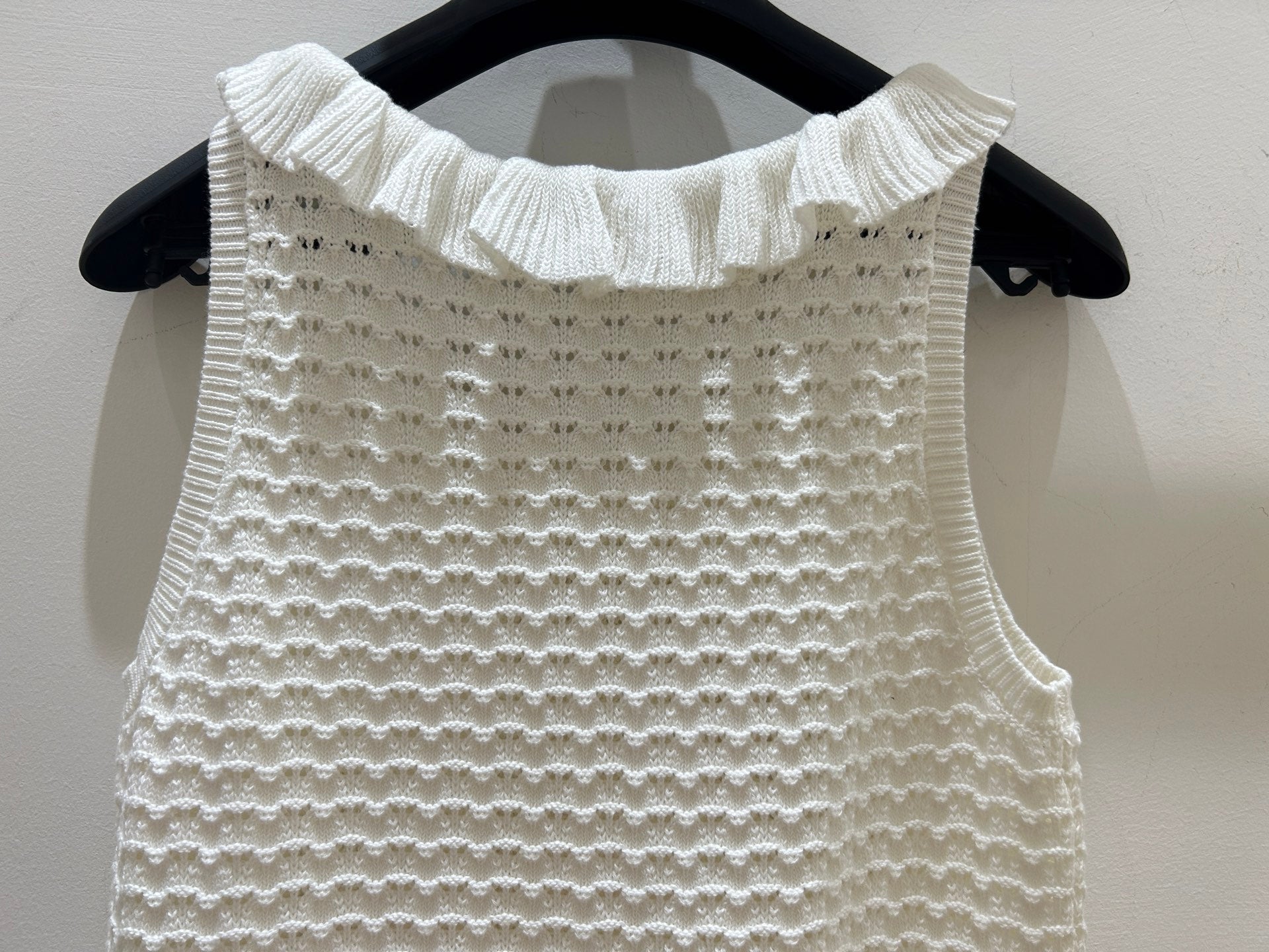 Dior 2026 Sleeveless Crew Neck Vest White Cotton 448466