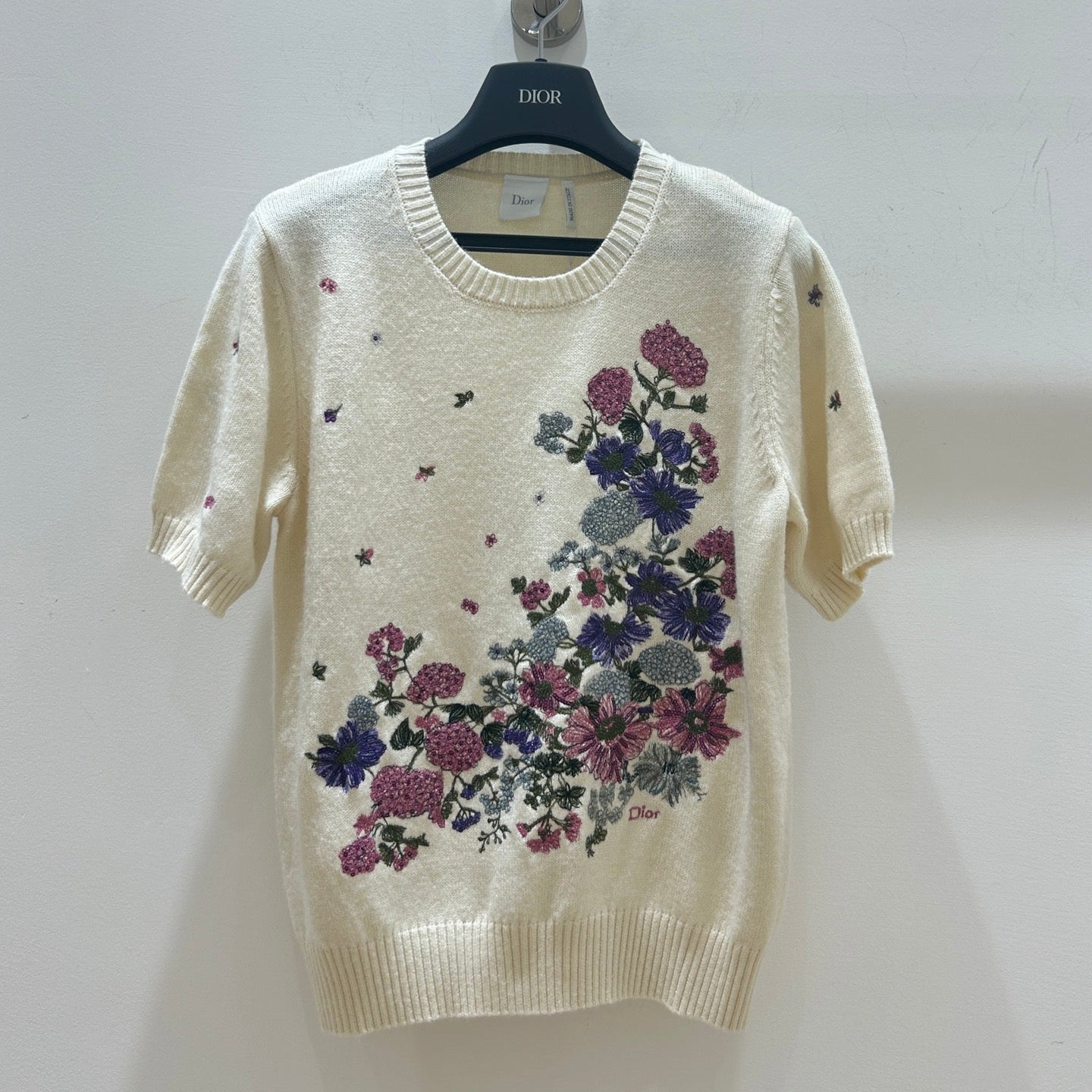 Dior 2026 Flower T-shirt Cream Wool 535388