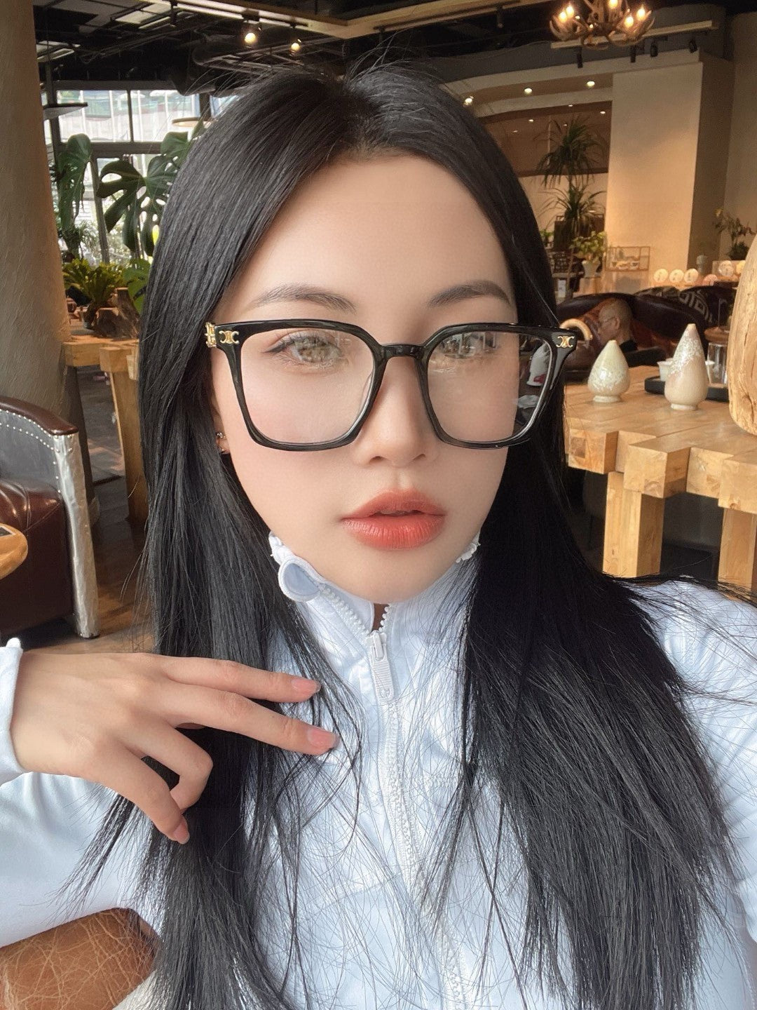 TRIOMPHE SUNGLASS 497818 IN SILVER METAL LIGHT BROWN LENSES