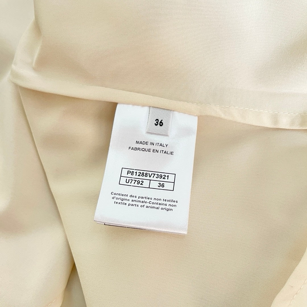 Chanel 2026 Long-Sleeved Shirt Light Yellow Soie Silk 300784