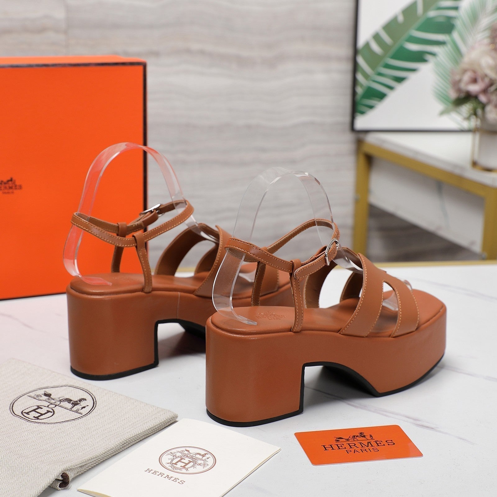 HM Jam 70 sandal In Brown Calfskin 120301