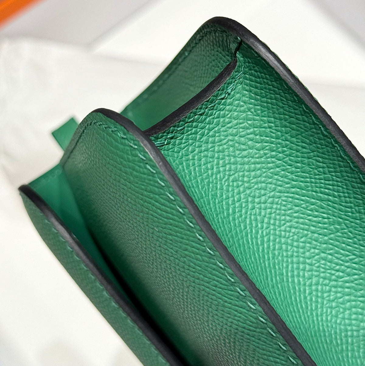 HM Constance Elan 24 Green Epsom Silver Hardware 237333