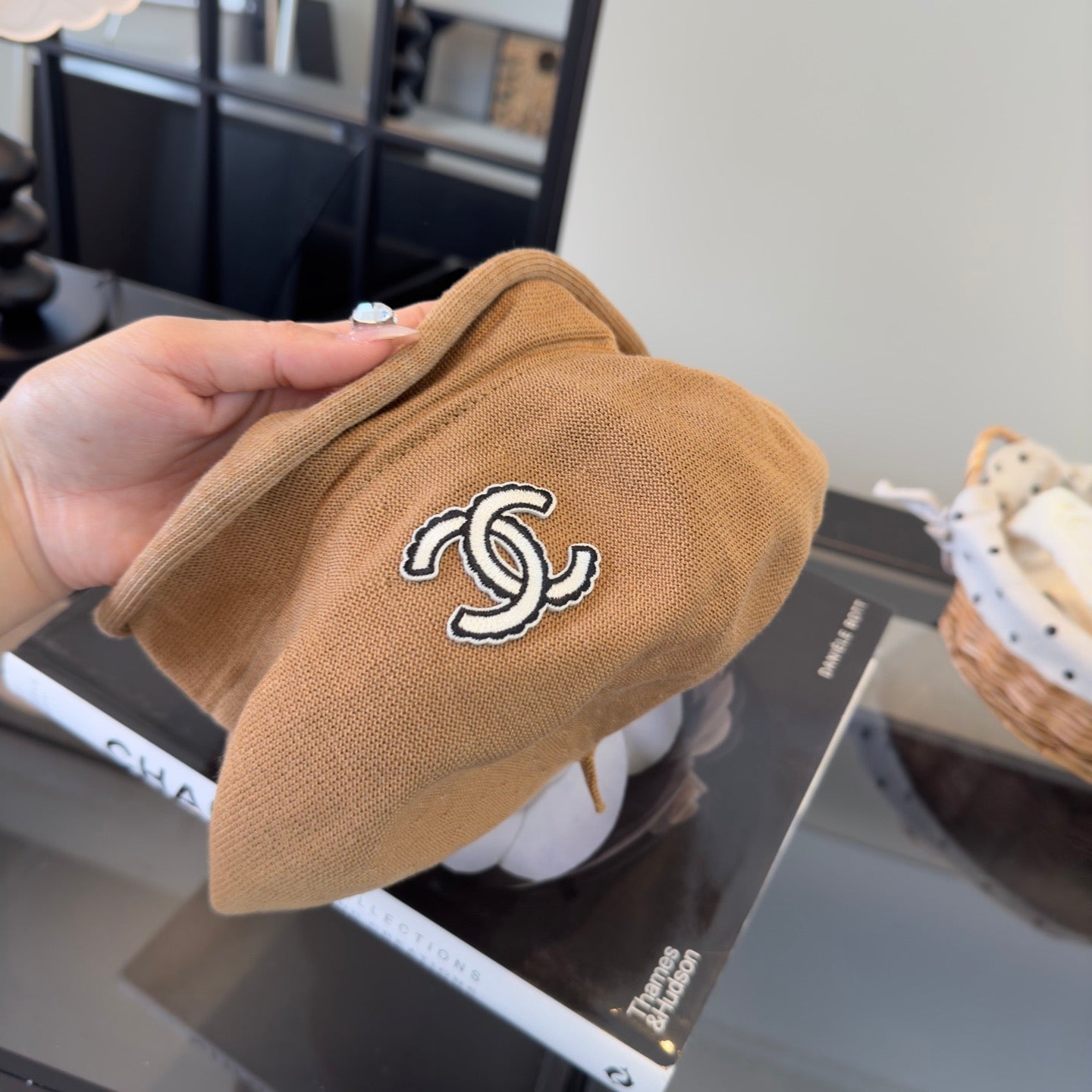 Chanel Beret Brown Cotton 262180