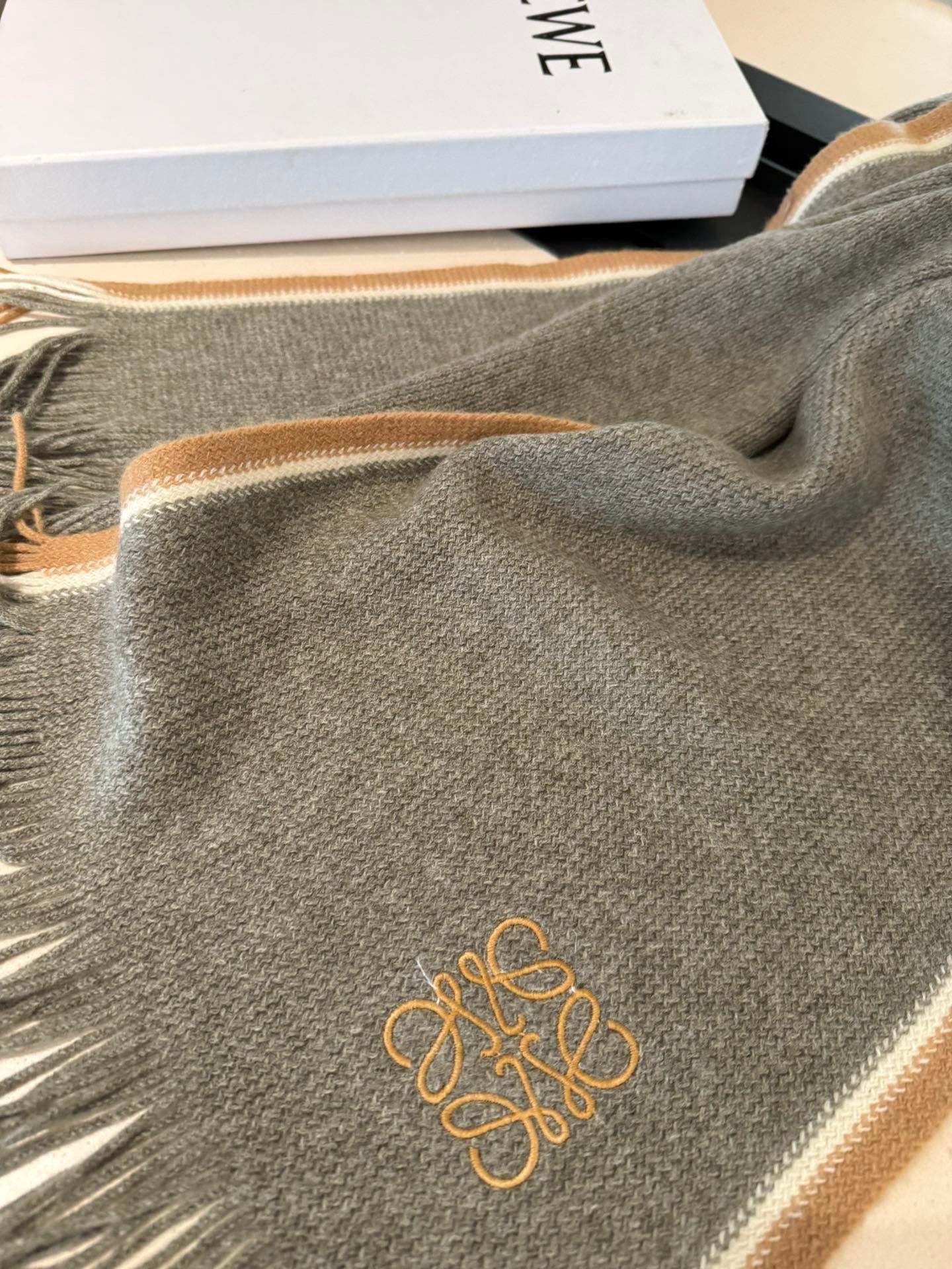 Loewe Scarf 180CM  Dark Green Cashmere 968540