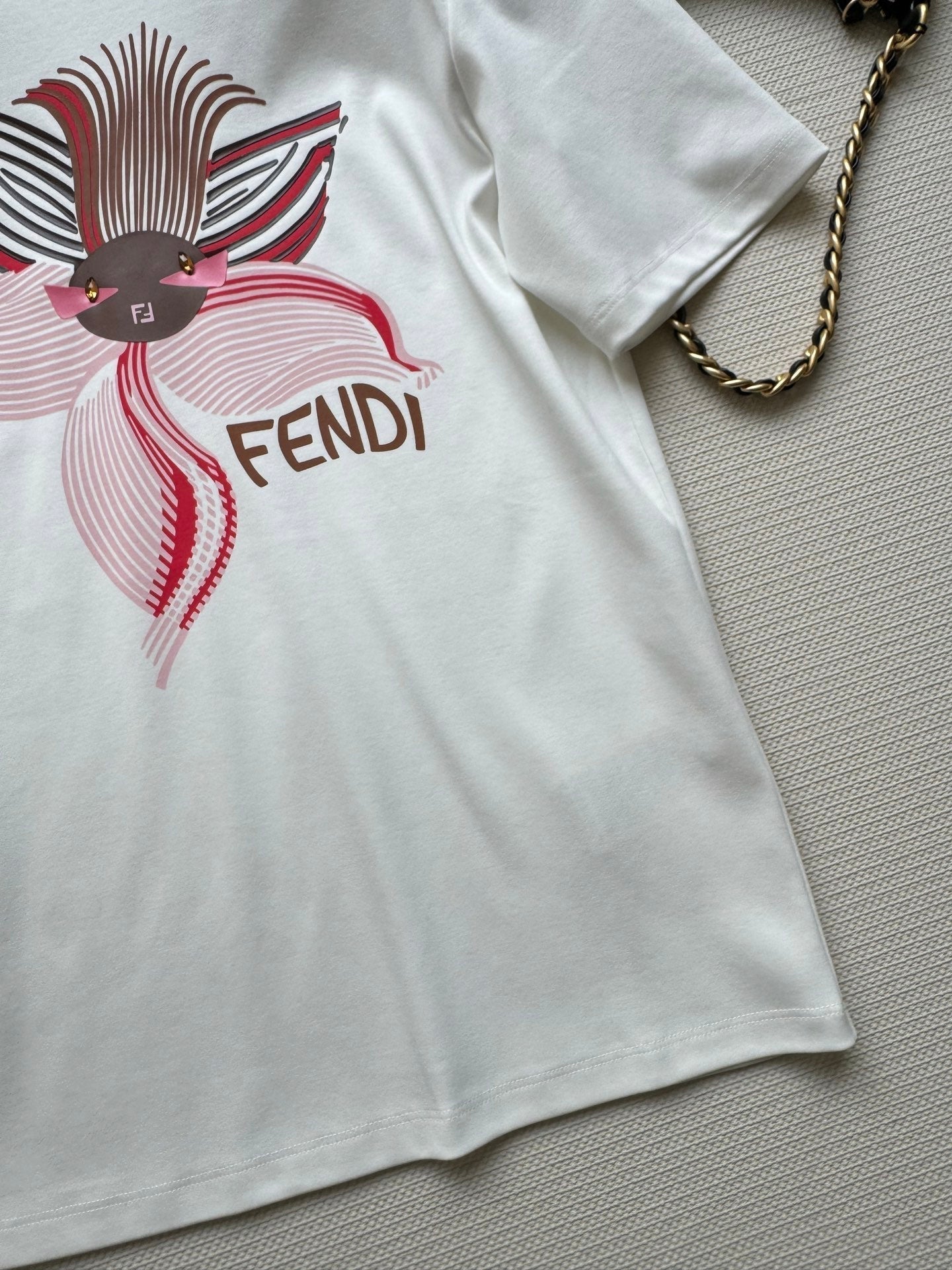 Fendi Orchid T-shirt White Cotton