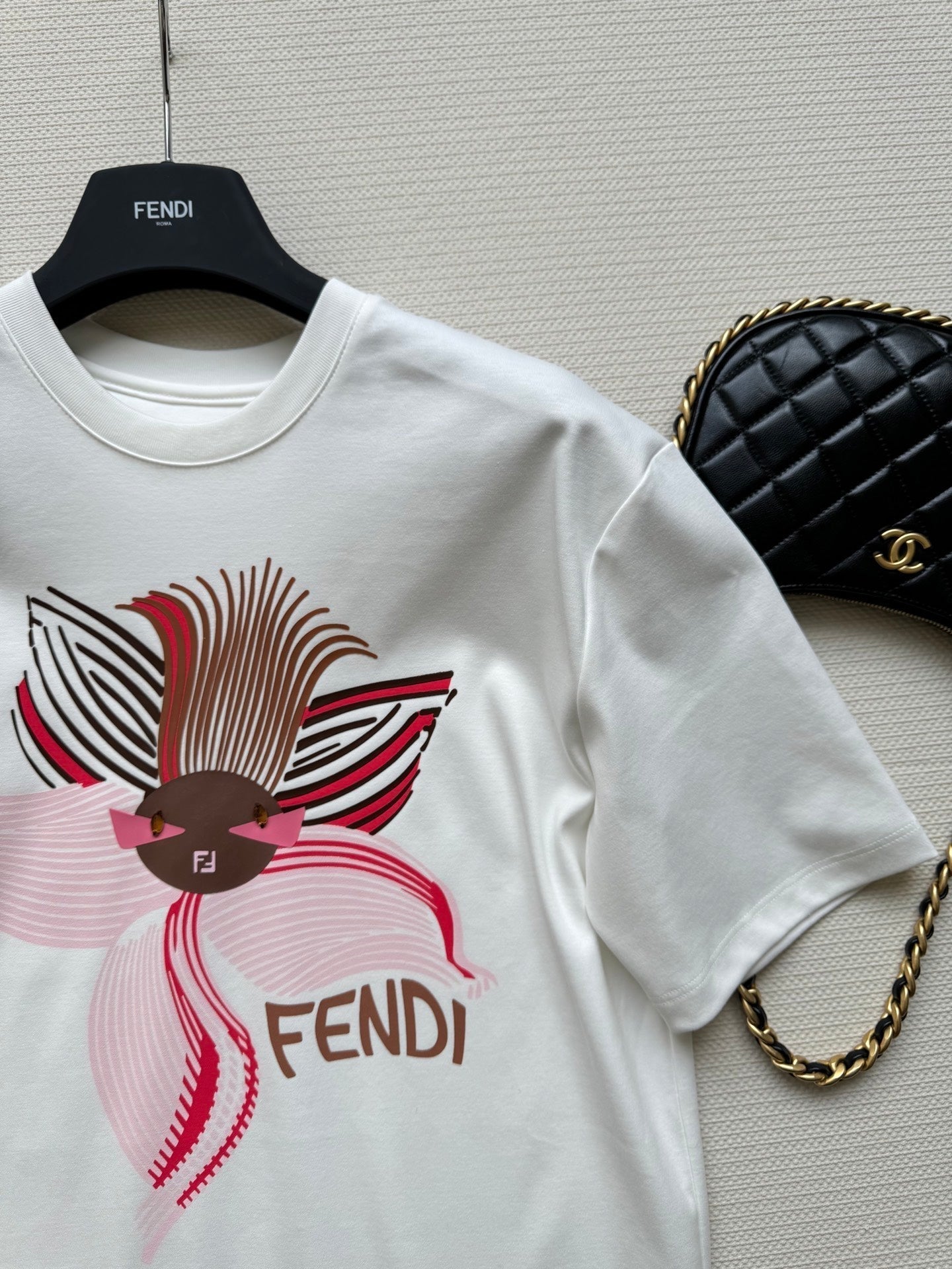 Fendi Orchid T-shirt White Cotton