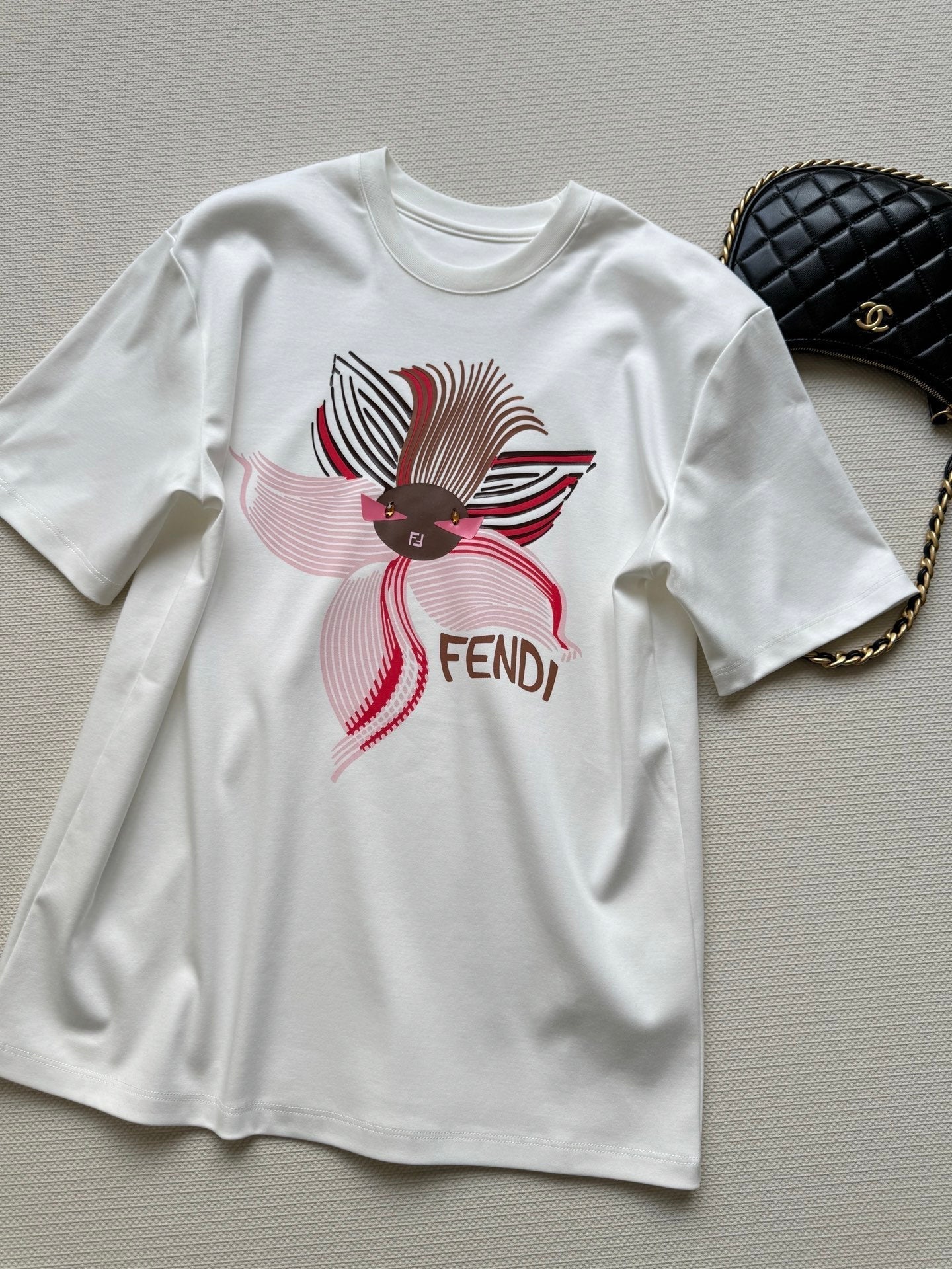 Fendi Orchid T-shirt White Cotton