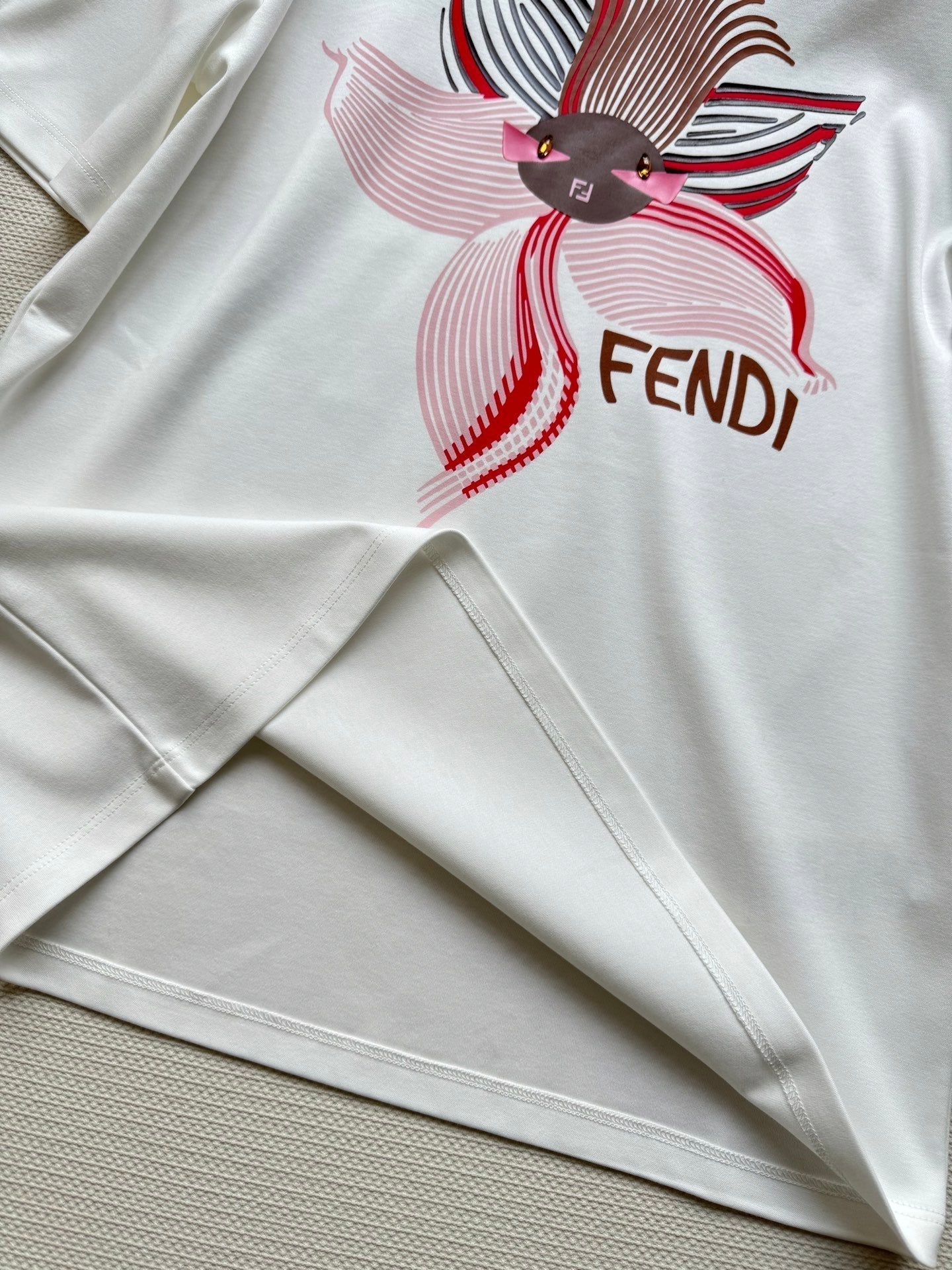 Fendi Orchid T-shirt White Cotton