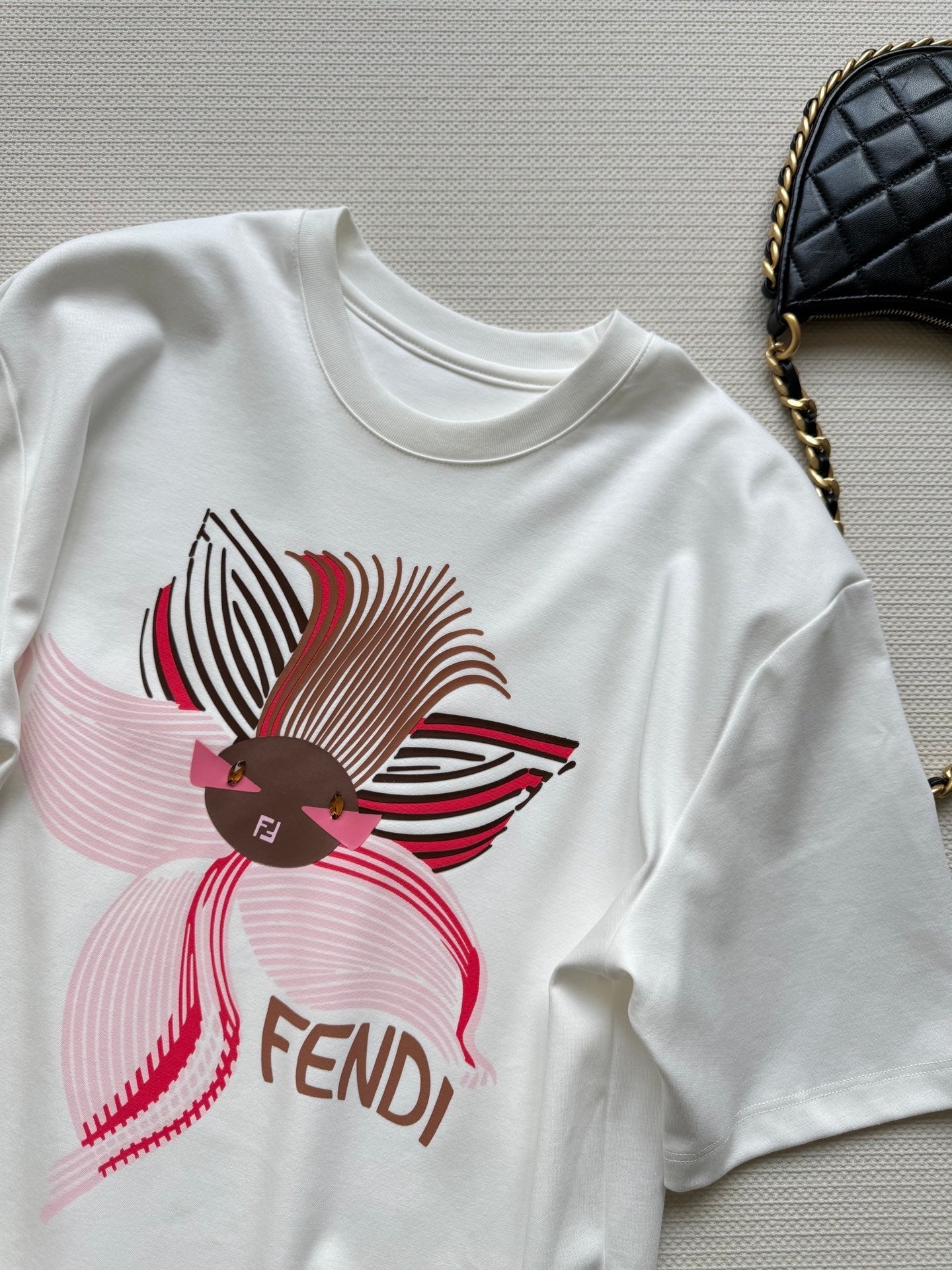 Fendi Orchid T-shirt White Cotton