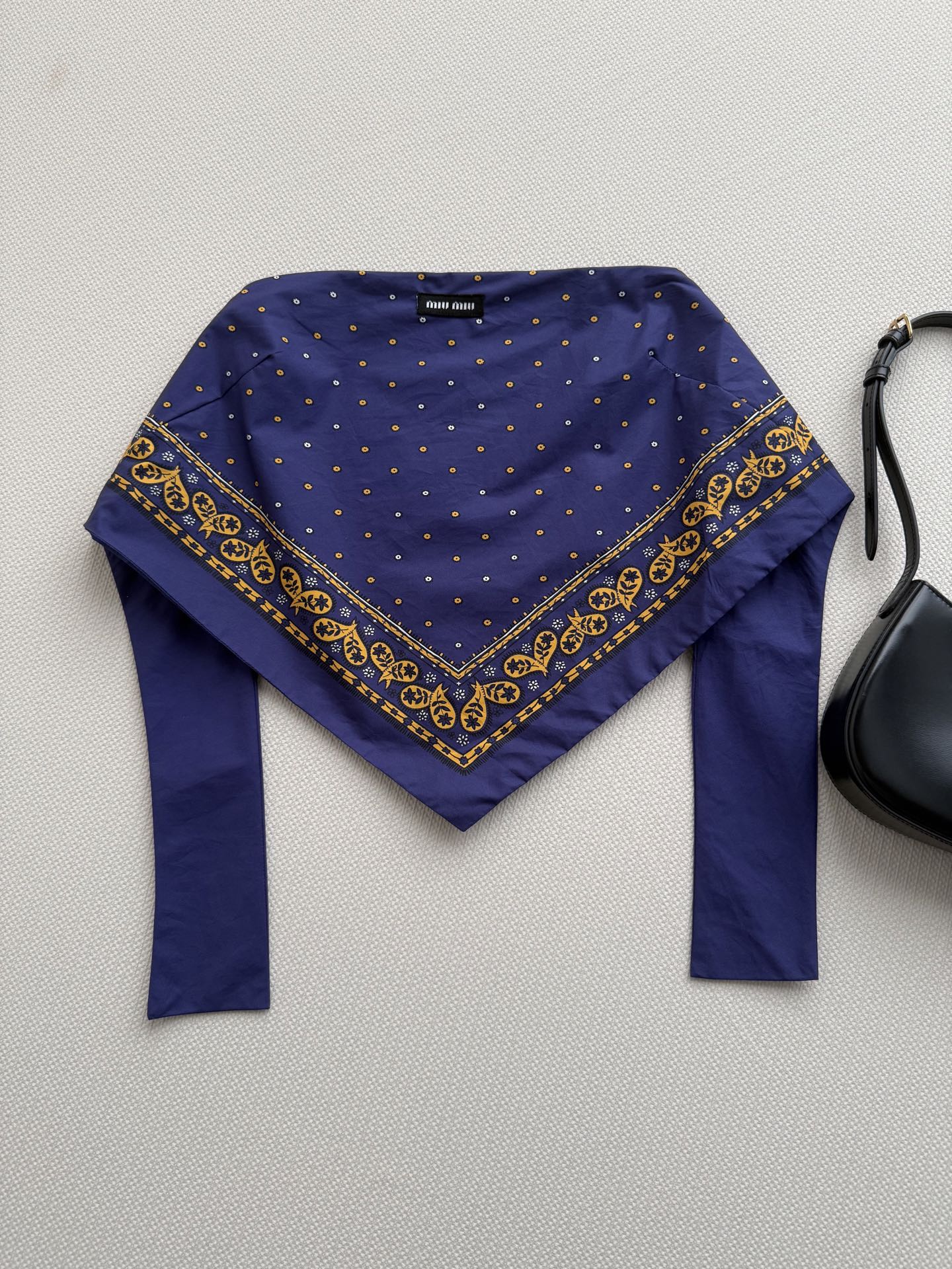 MiuMiu 2026 Strapless Top And Skirt Navy Cotton 641183